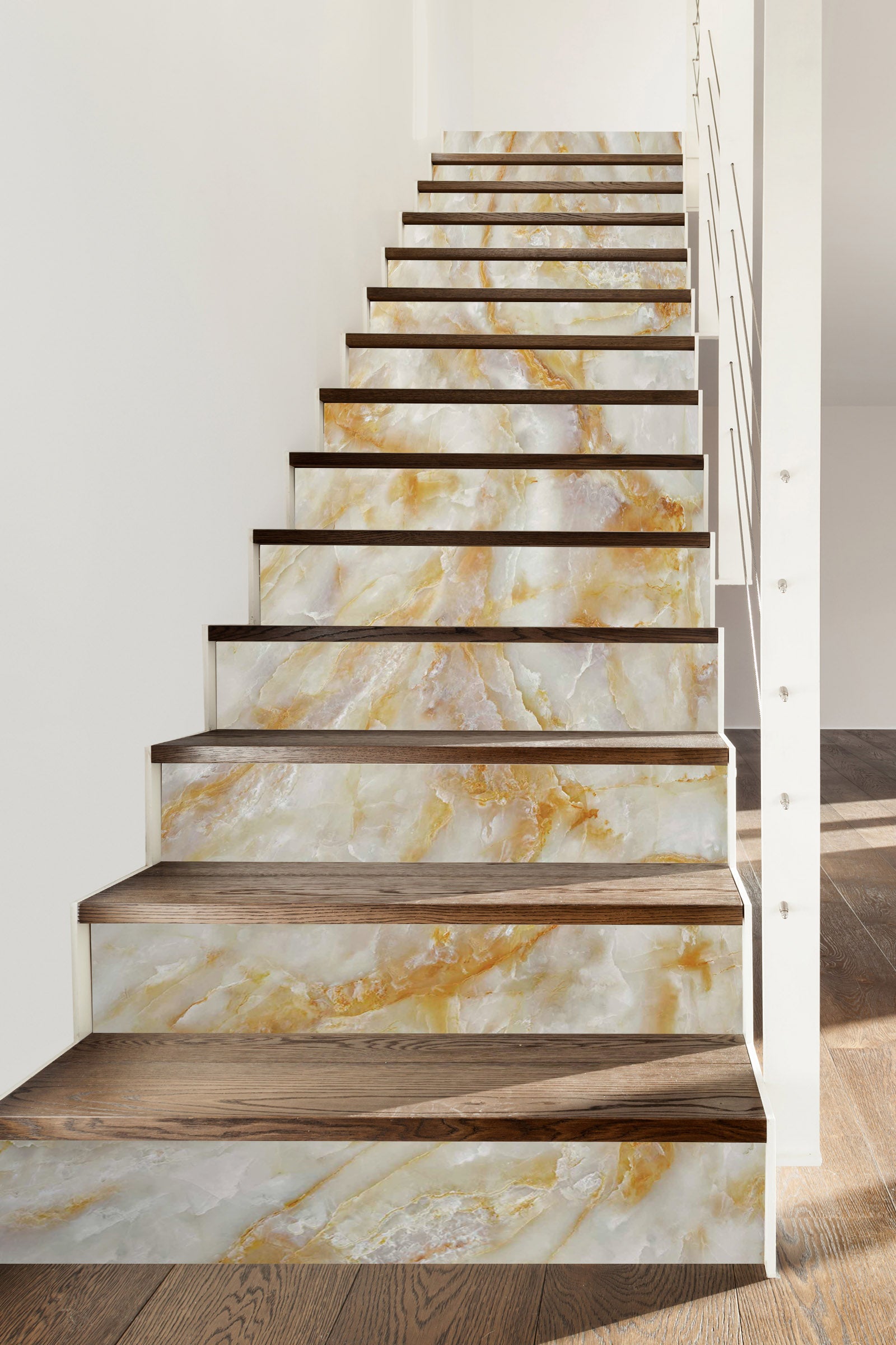 3D Marble Light Color Texture 566 Stair Risers