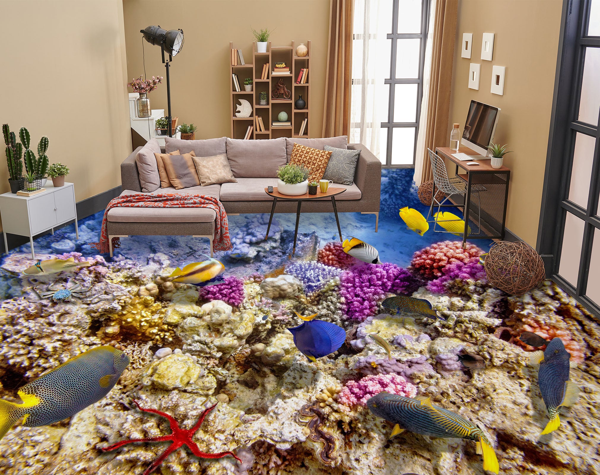 3D Leisurely Ocean World 712 Floor Mural  Wallpaper Murals Rug & Mat Print Epoxy waterproof bath floor