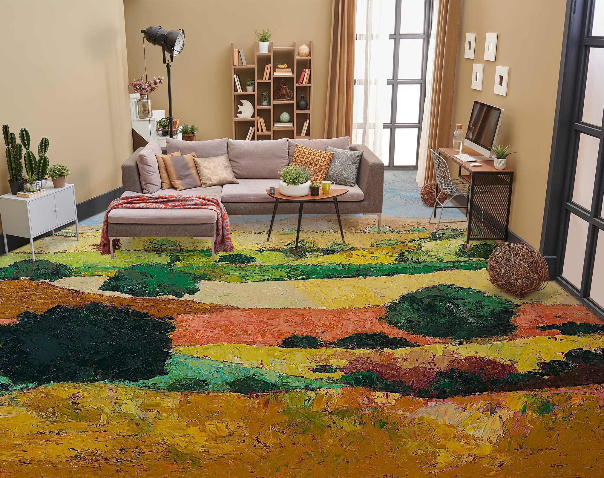 3D Field Grass 9553 Allan P. Friedlander Floor Mural  Wallpaper Murals Self-Adhesive Removable Print Epoxy