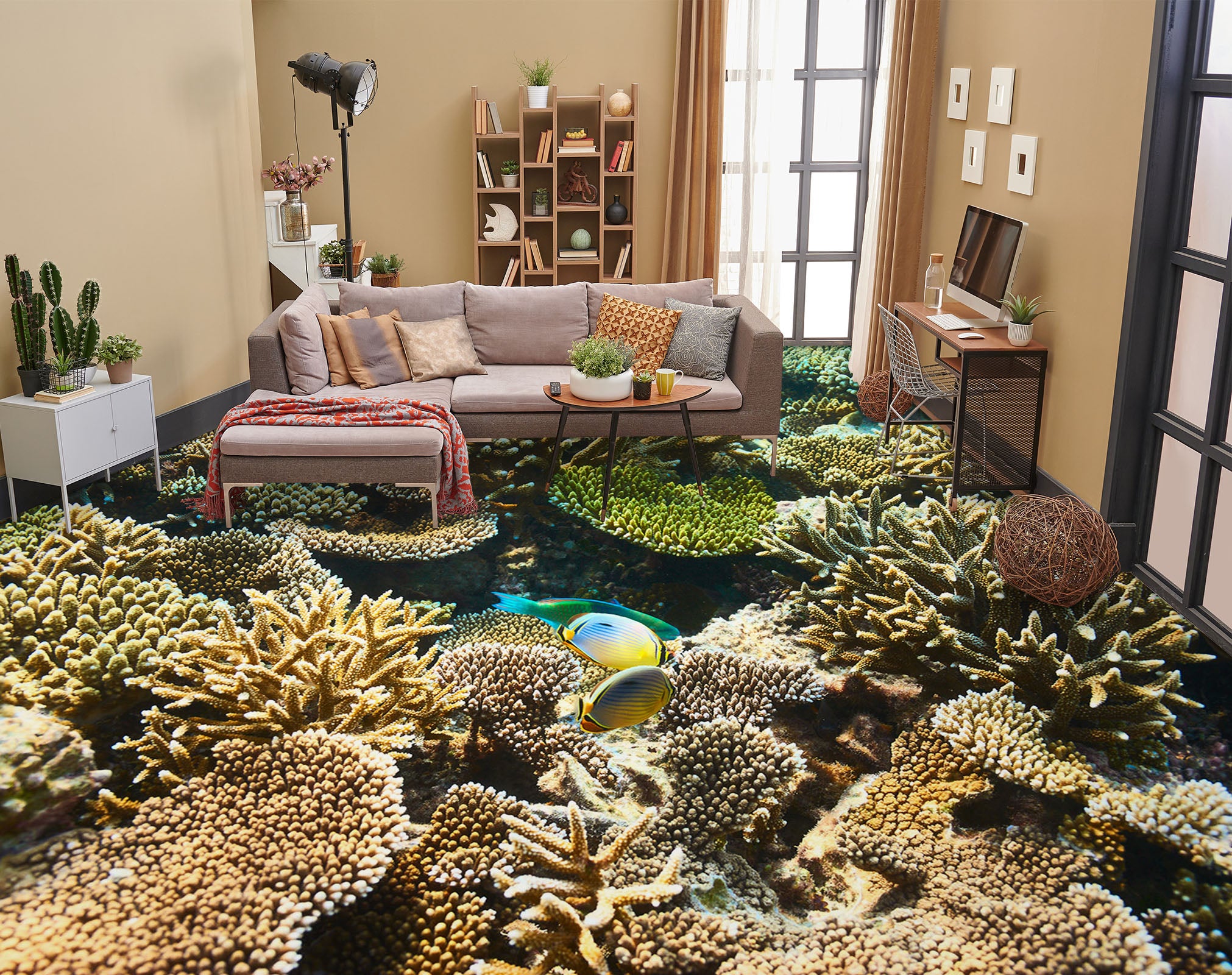 3D Dense Coral Art 1453 Floor Mural  Wallpaper Murals Self-Adhesive Removable Print Epoxy