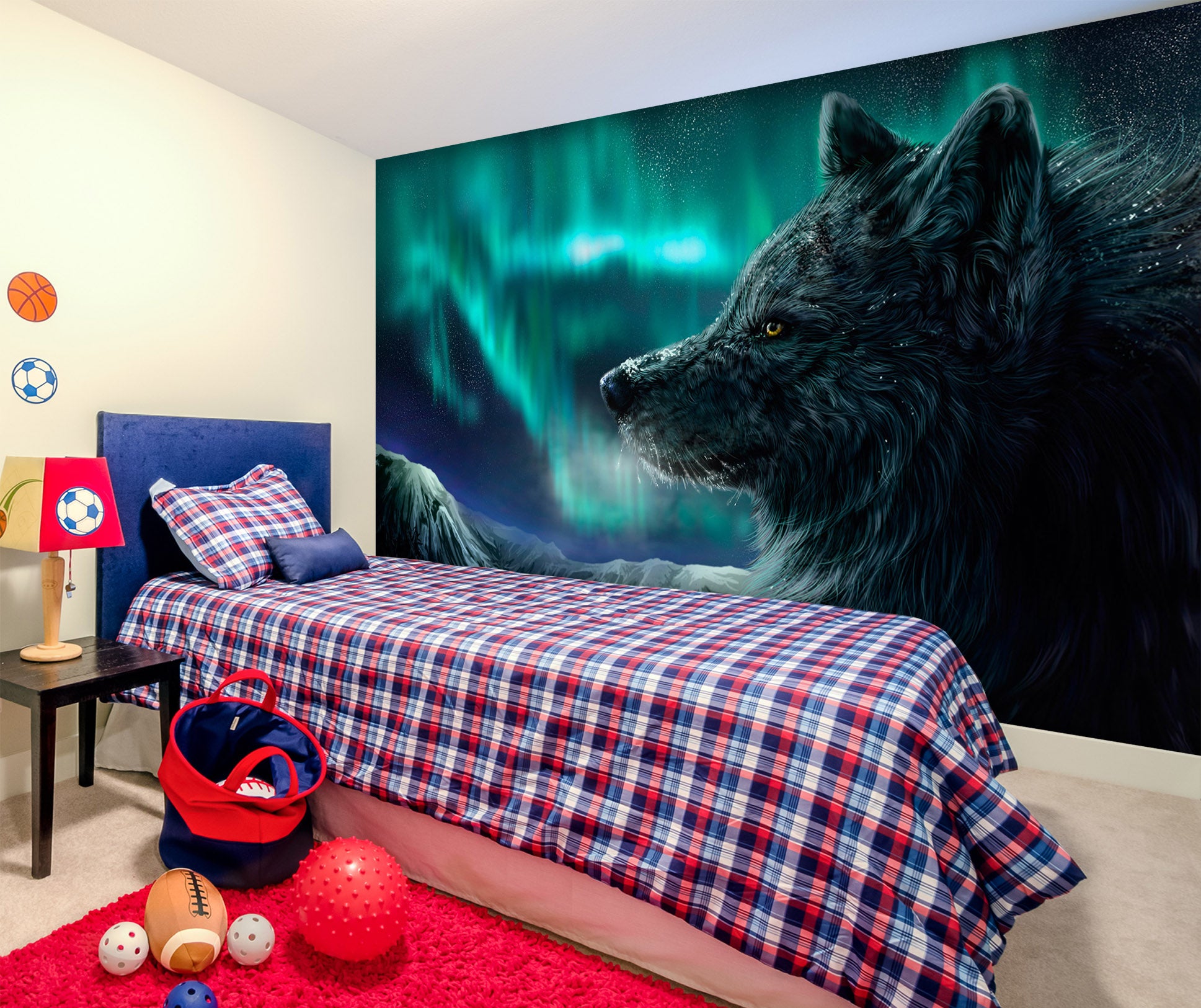 3D Black Wolf 197 Wall Murals