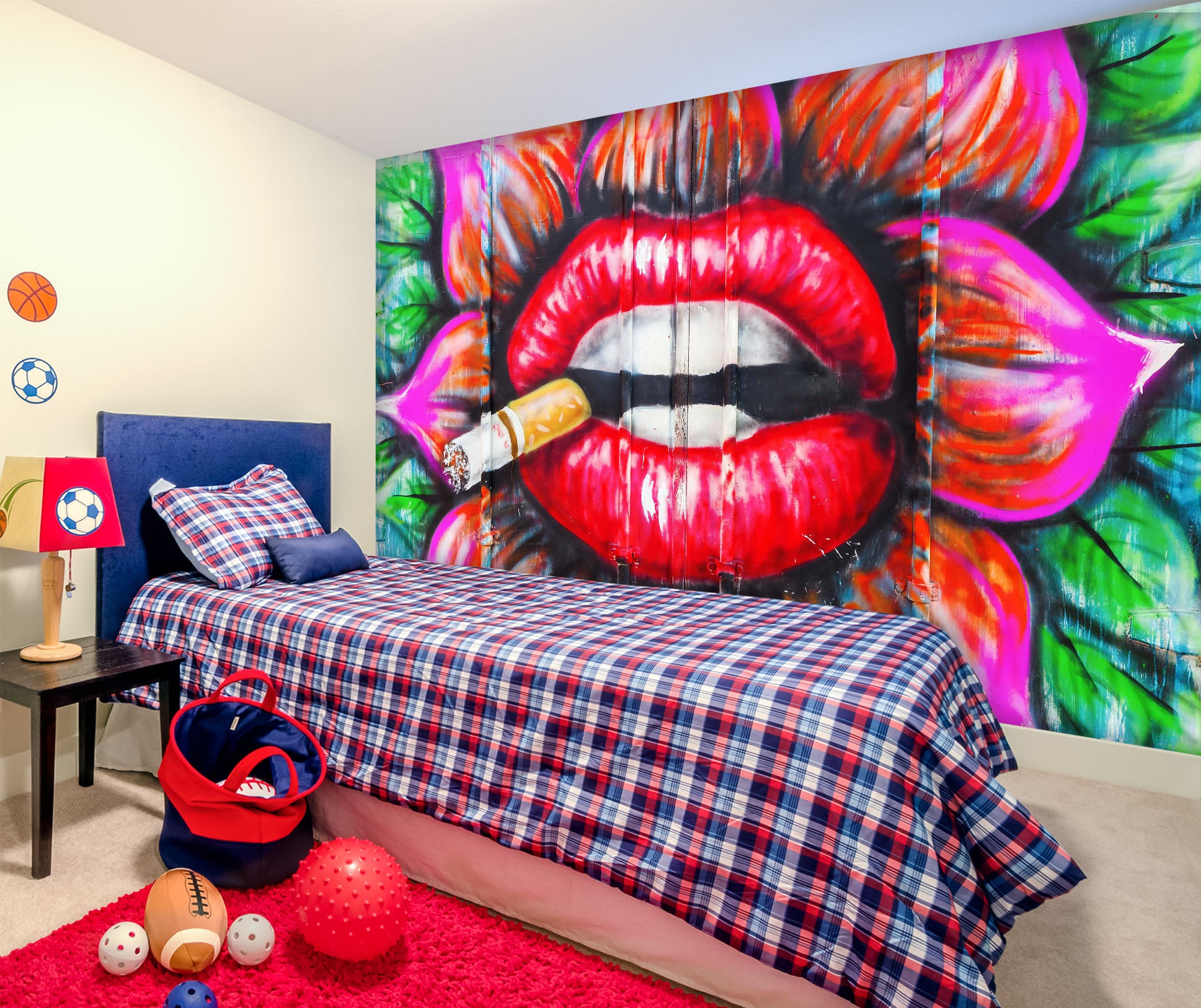 3D Lip Cigarette 1668 Wall Murals