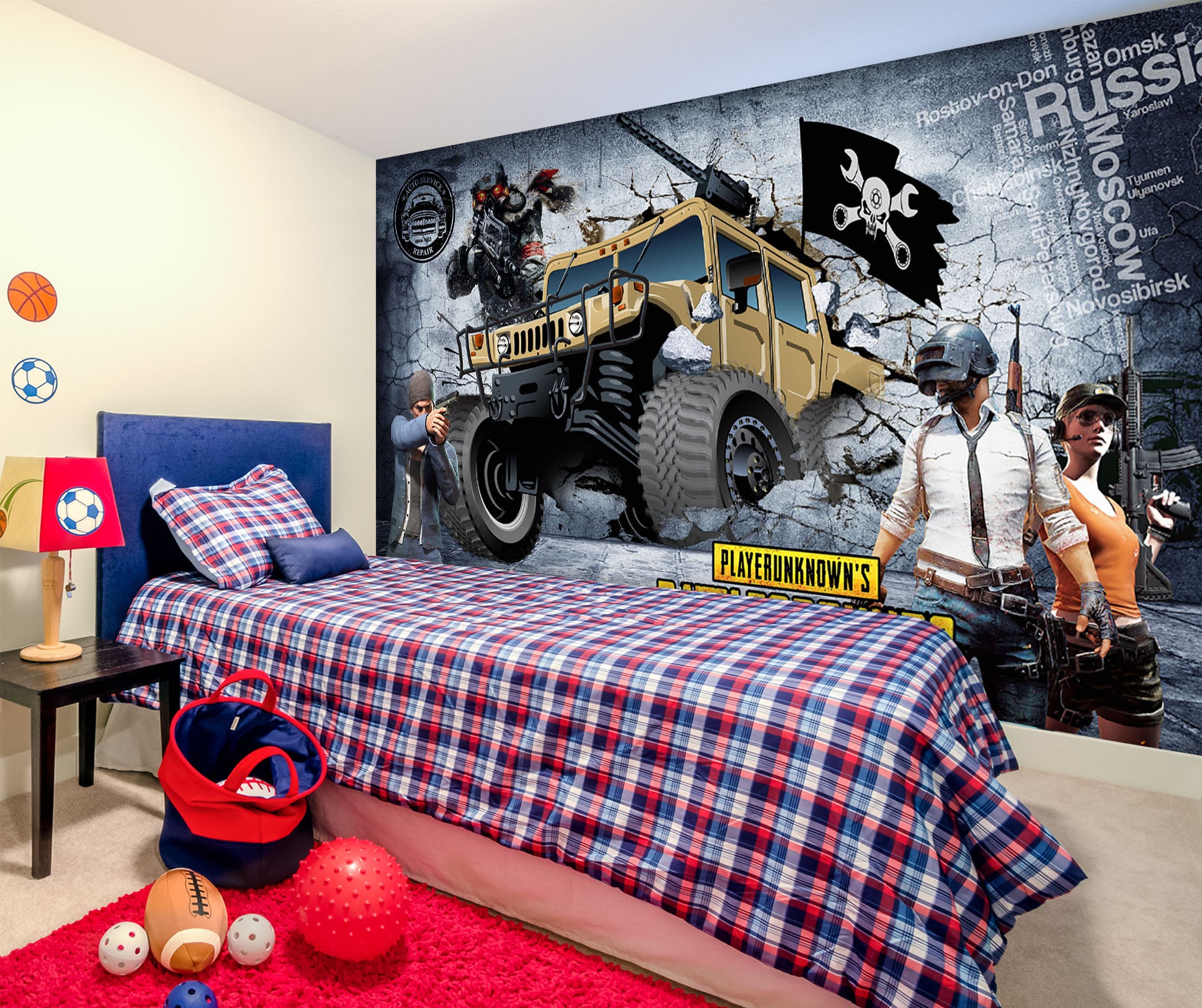 3D Hummer Helmet 112 Vehicle Wall Murals