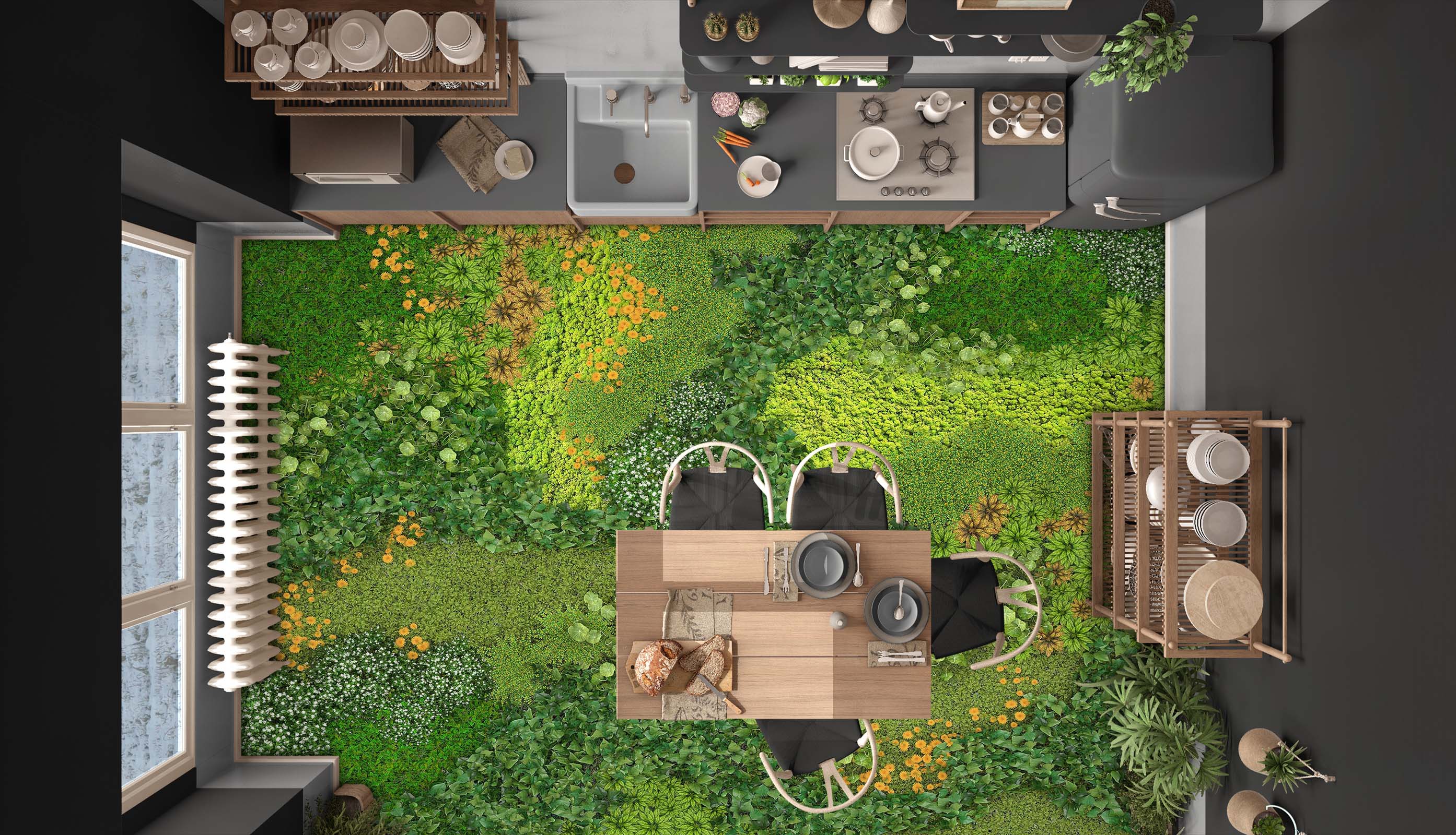 3D Fresh Green Grass 078 Floor Mural  Wallpaper Murals Rug & Mat Print Epoxy waterproof bath floor