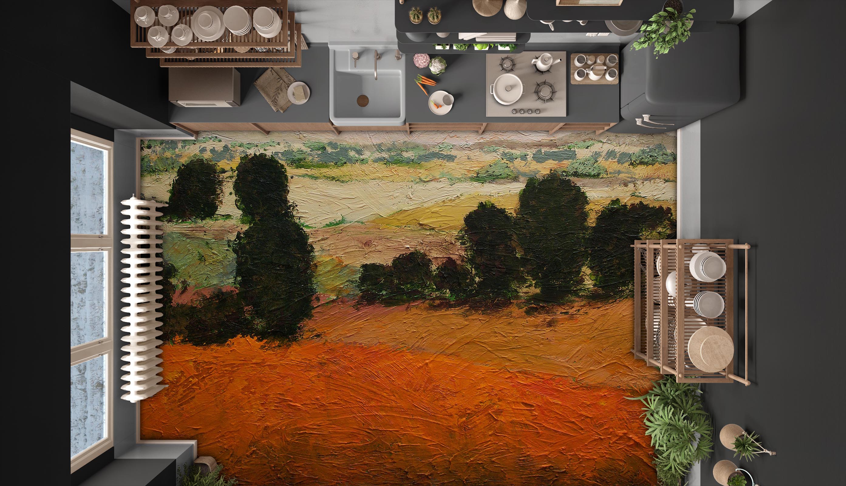 3D Grass Trees 9931 Allan P. Friedlander Floor Mural  Wallpaper Murals Self-Adhesive Removable Print Epoxy