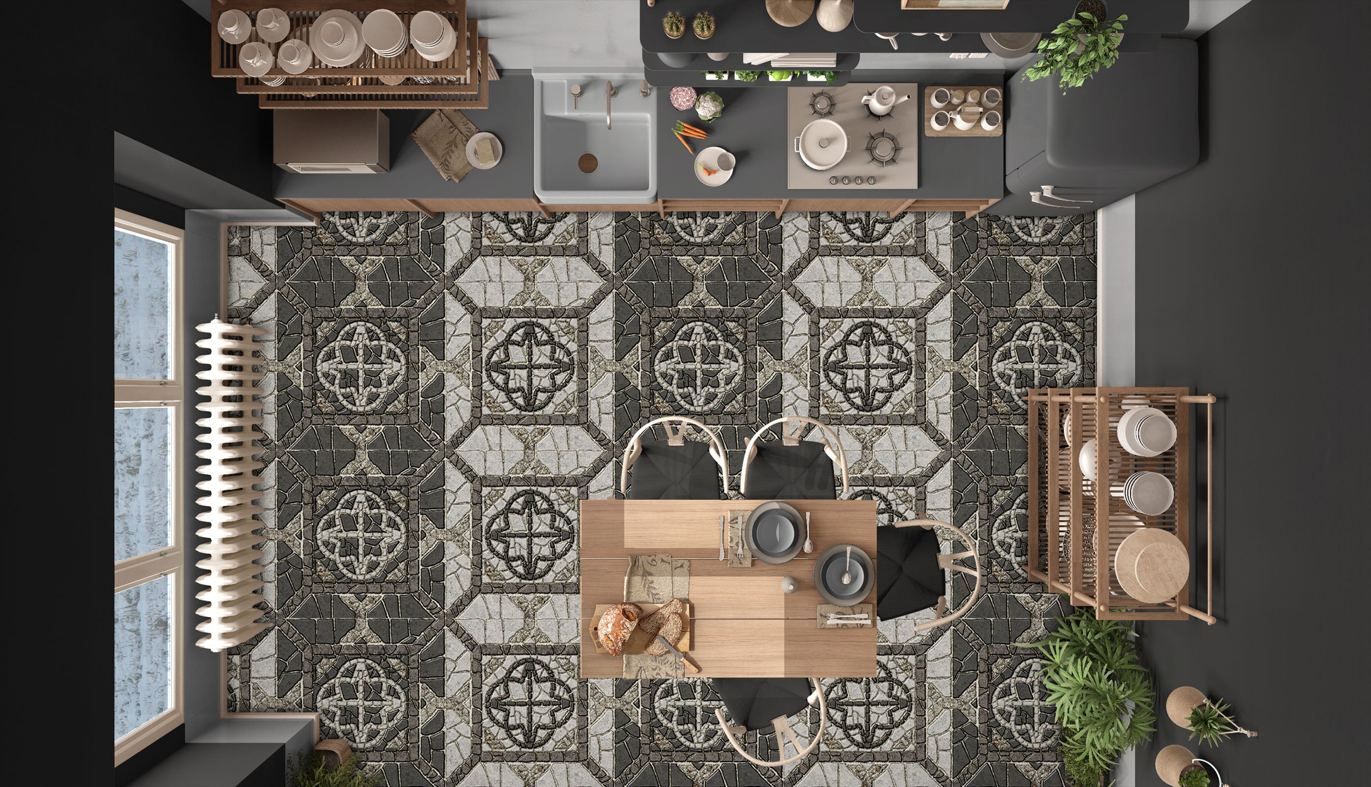 3D Classical Grey Carving 971 Floor Mural  Wallpaper Murals Self-Adhesive Removable Print Epoxy