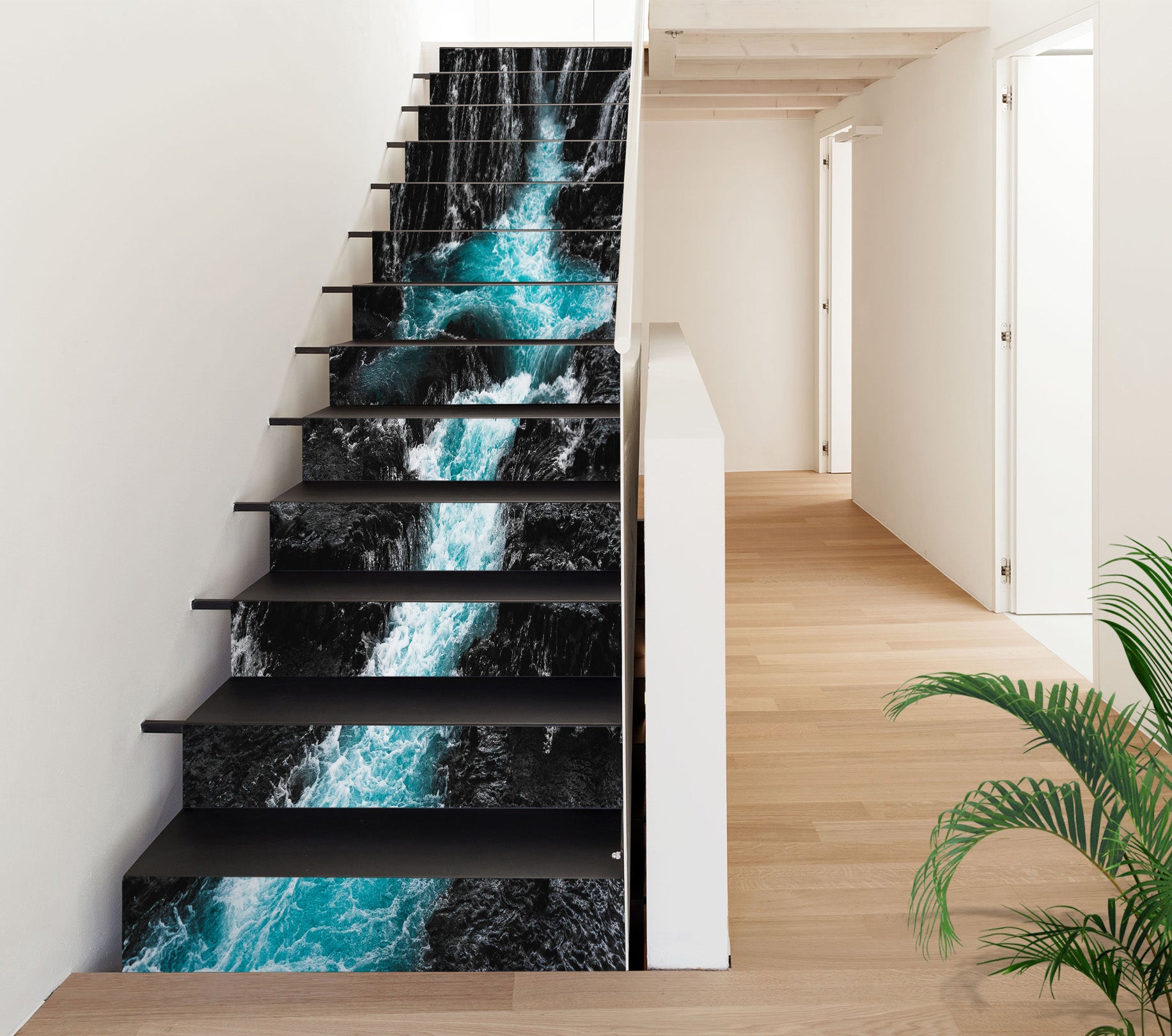 3D Azure Flowing 545 Stair Risers