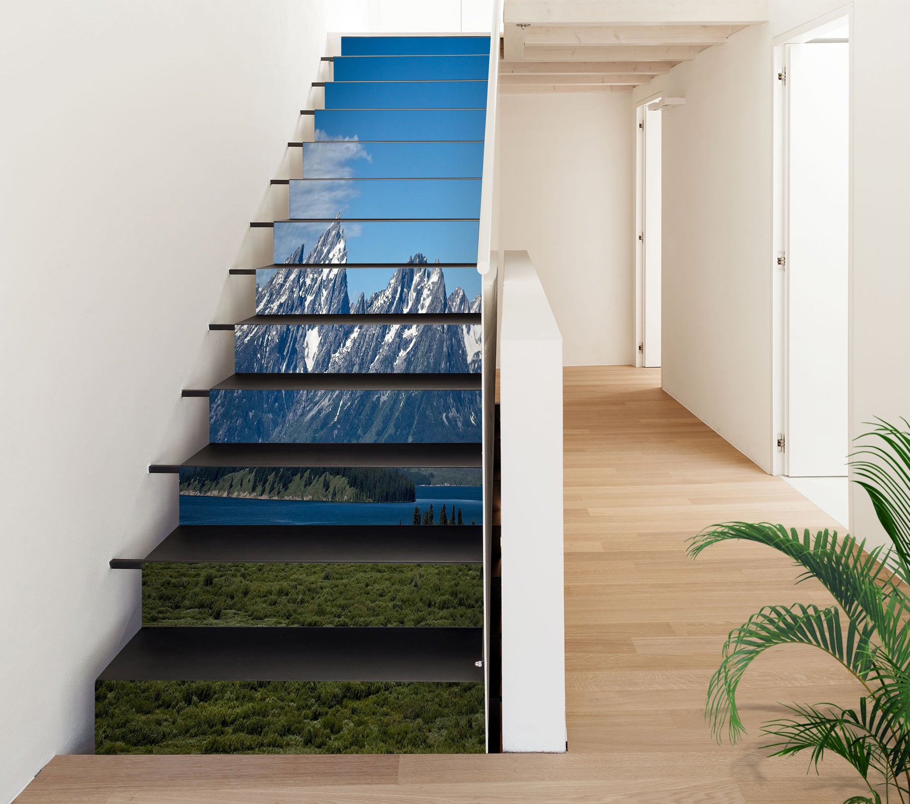 3D Snow Mountain Meadow 98225 Kathy Barefield Stair Risers