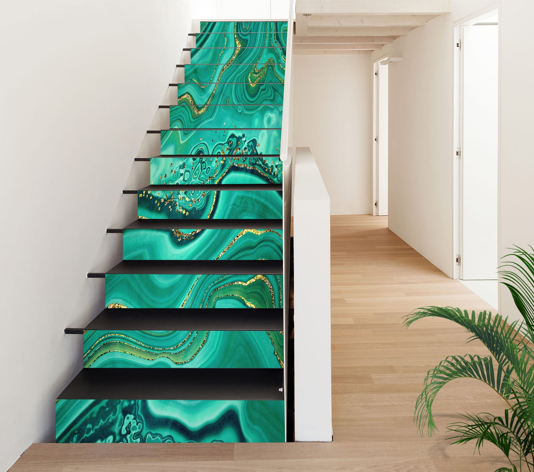 3D Fluorescent Green Texture 511 Stair Risers