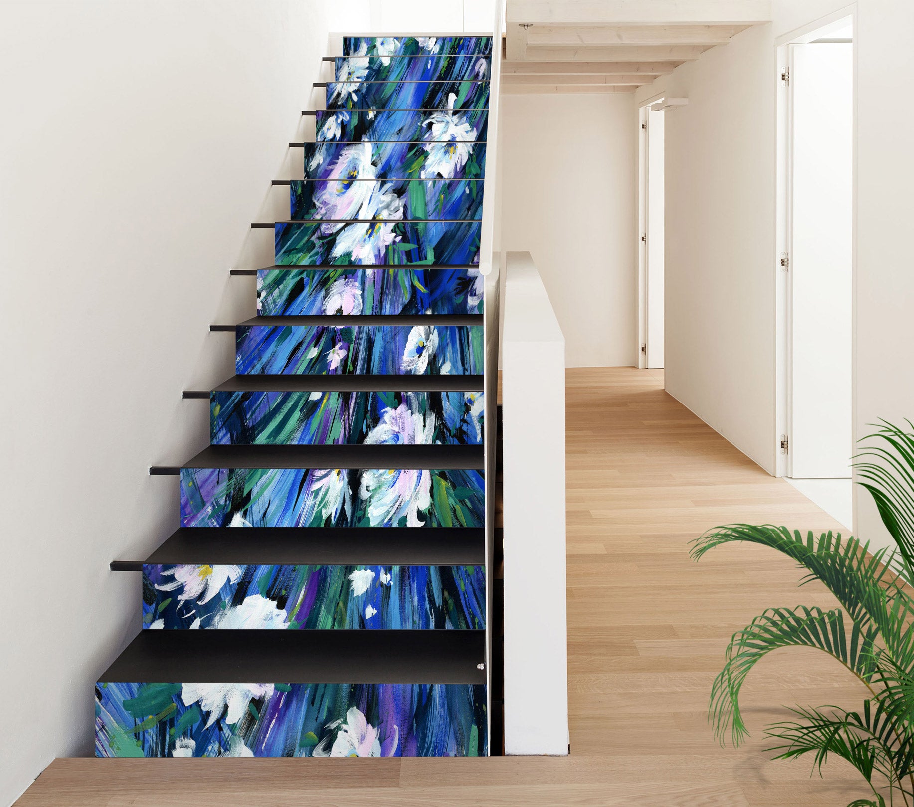3D Fluorescent Entangled Flowers 356 Stair Risers