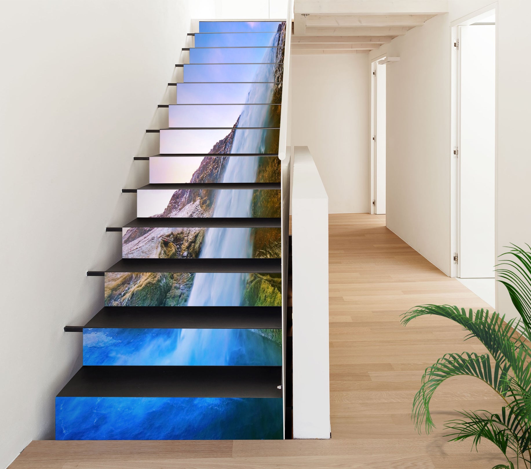 3D Dreamy Mountains 353 Stair Risers