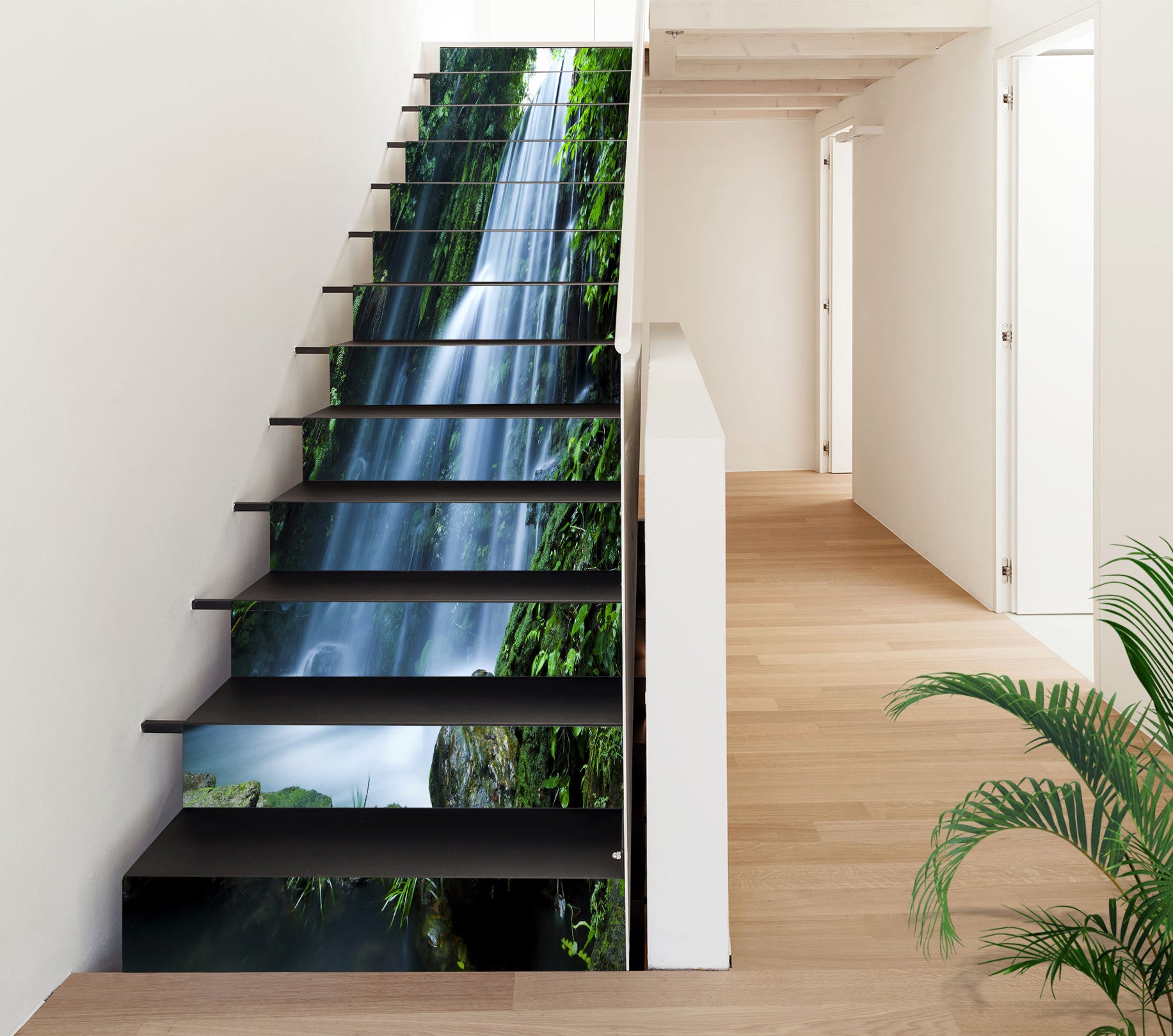 3D Alpine Qing Leng Waterfall 216 Stair Risers