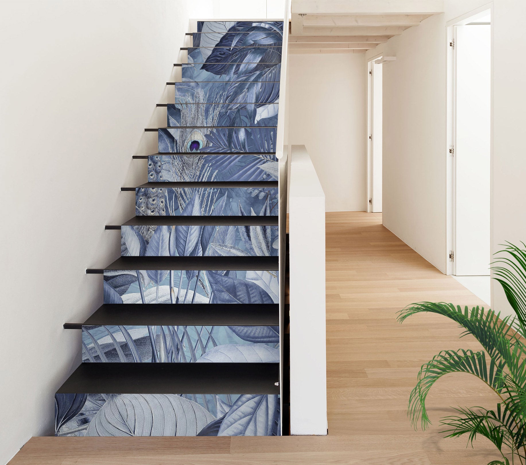 3D Leaves Peacock Feather 10461 Andrea Haase Stair Risers