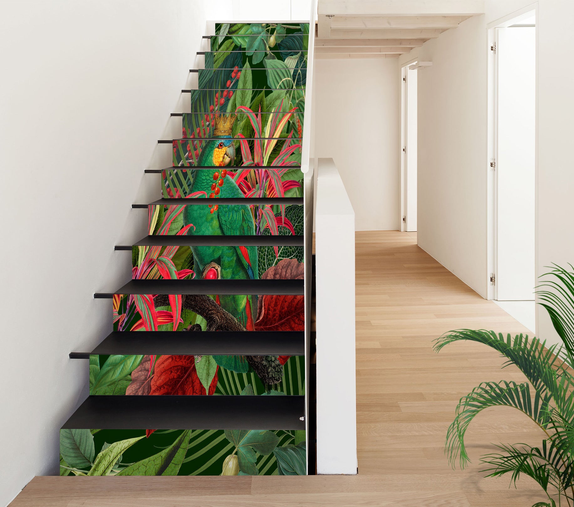 3D Red Green Leaves 10455 Andrea Haase Stair Risers