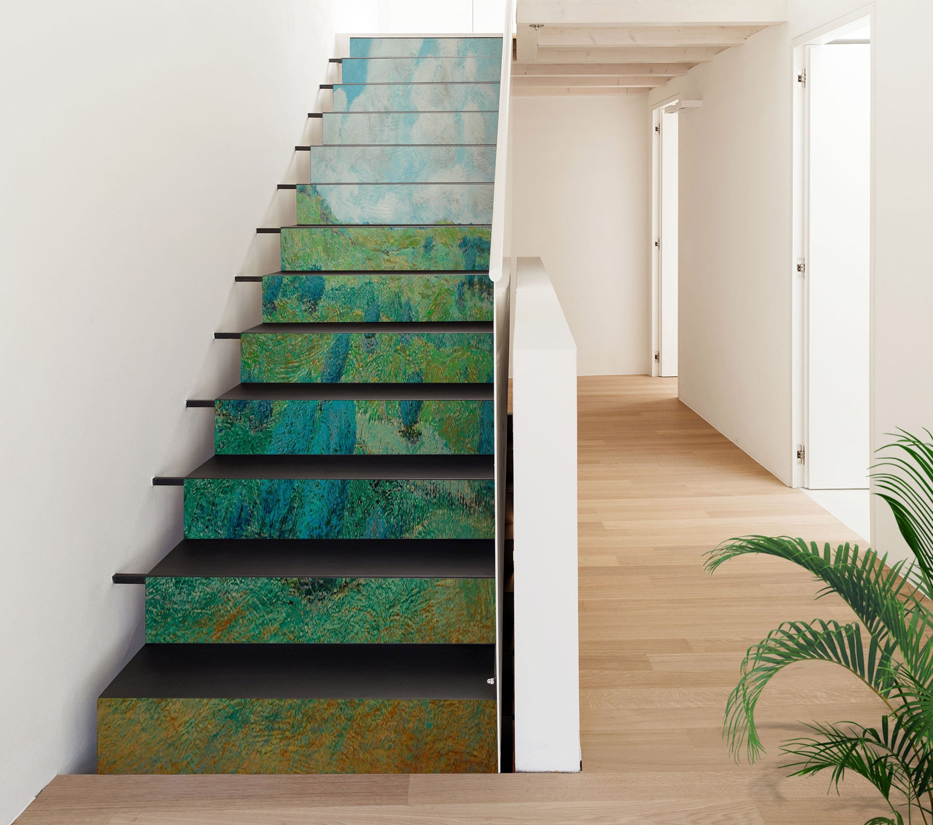 3D Green Hillside Oil Painting 89142 Allan P. Friedlander Stair Risers