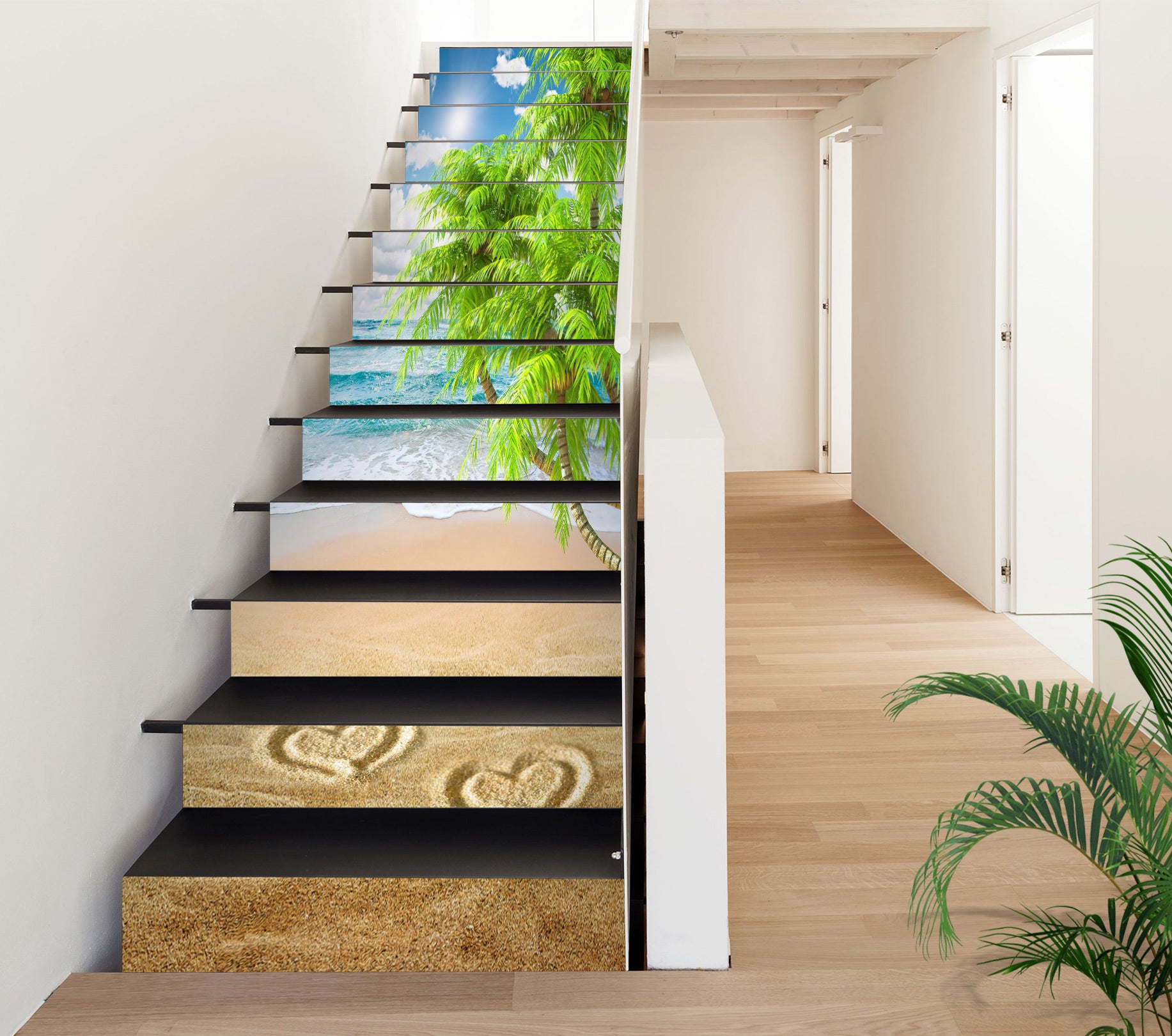 3D Hot Beach 223 Stair Risers