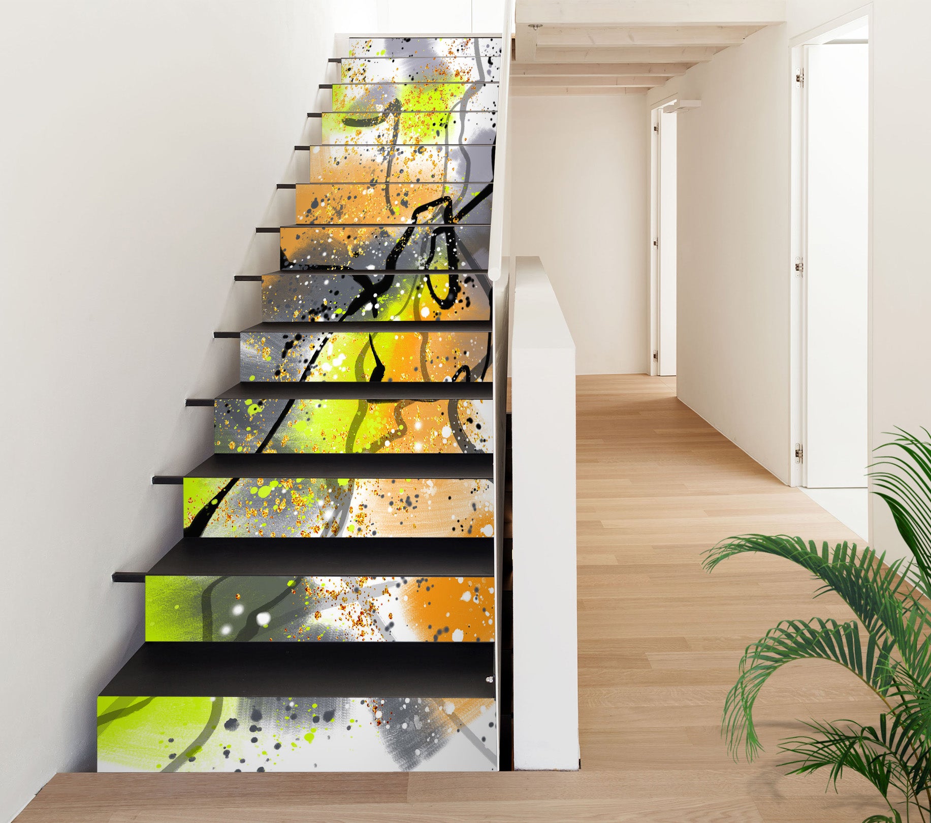 3D Irregular Distribution Of Three Colors 552 Stair Risers