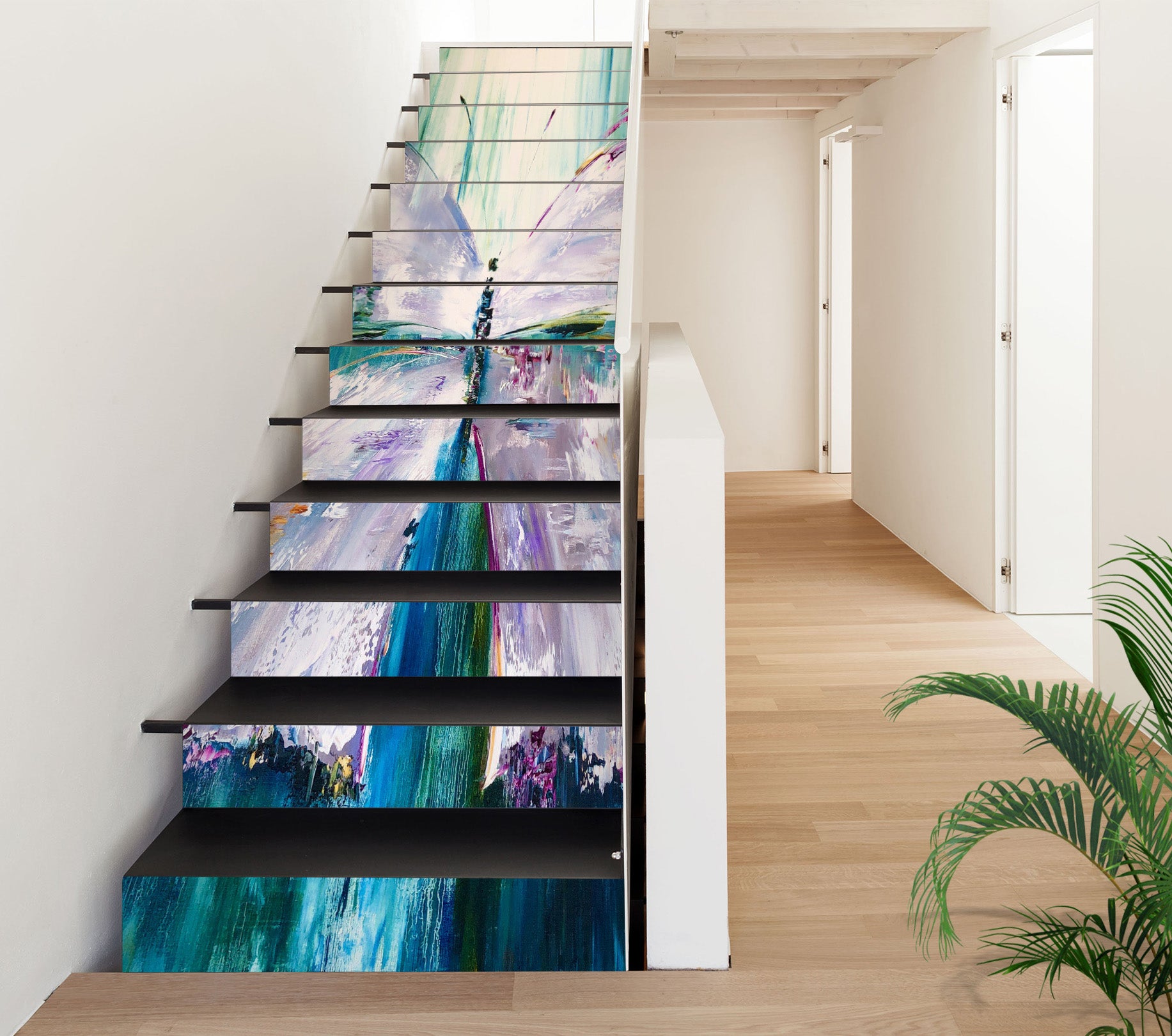 3D Painted Butterfly 2145 Skromova Marina Stair Risers