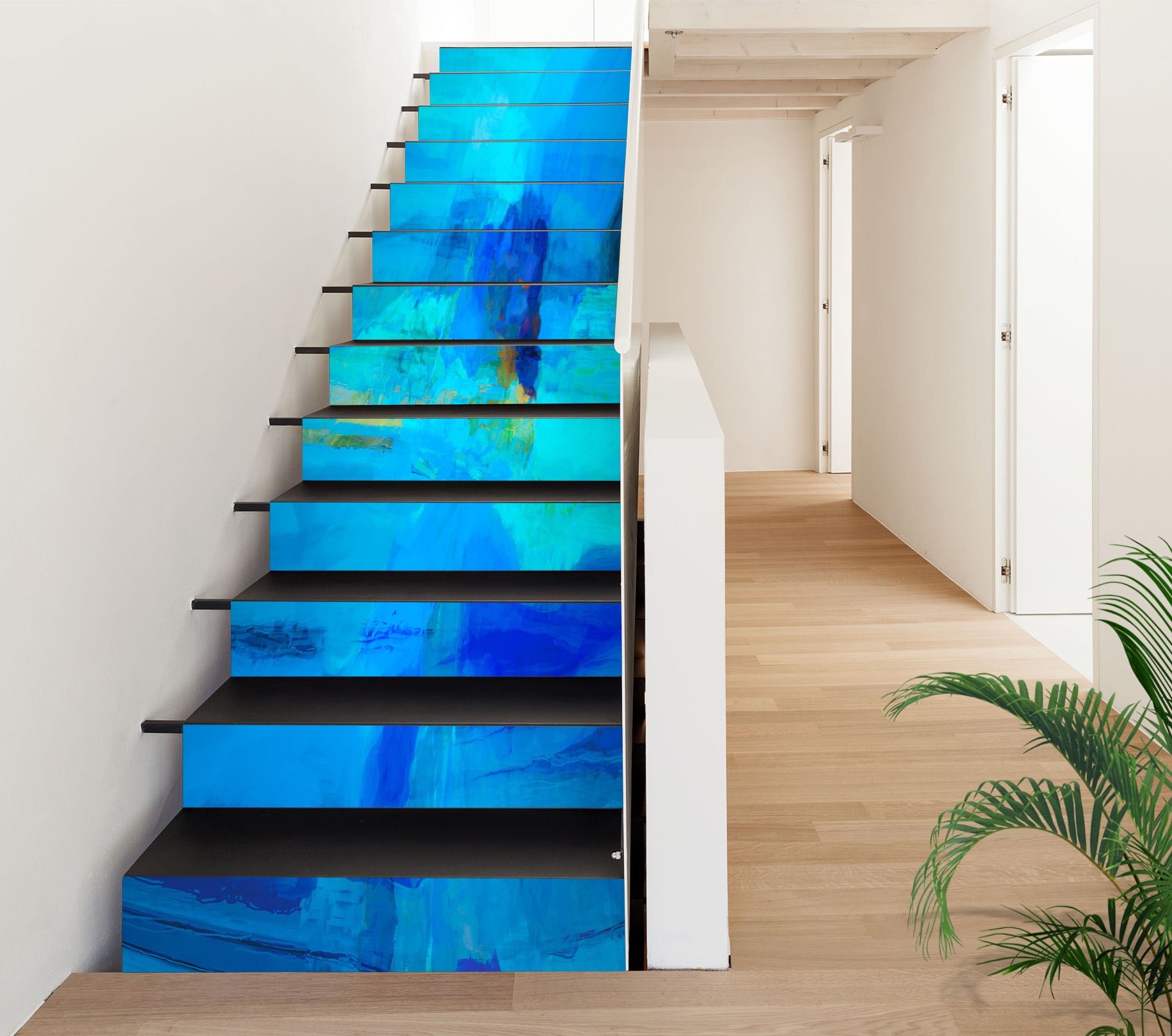 3D Blue Pigment Pattern 9462 Michael Tienhaara Stair Risers