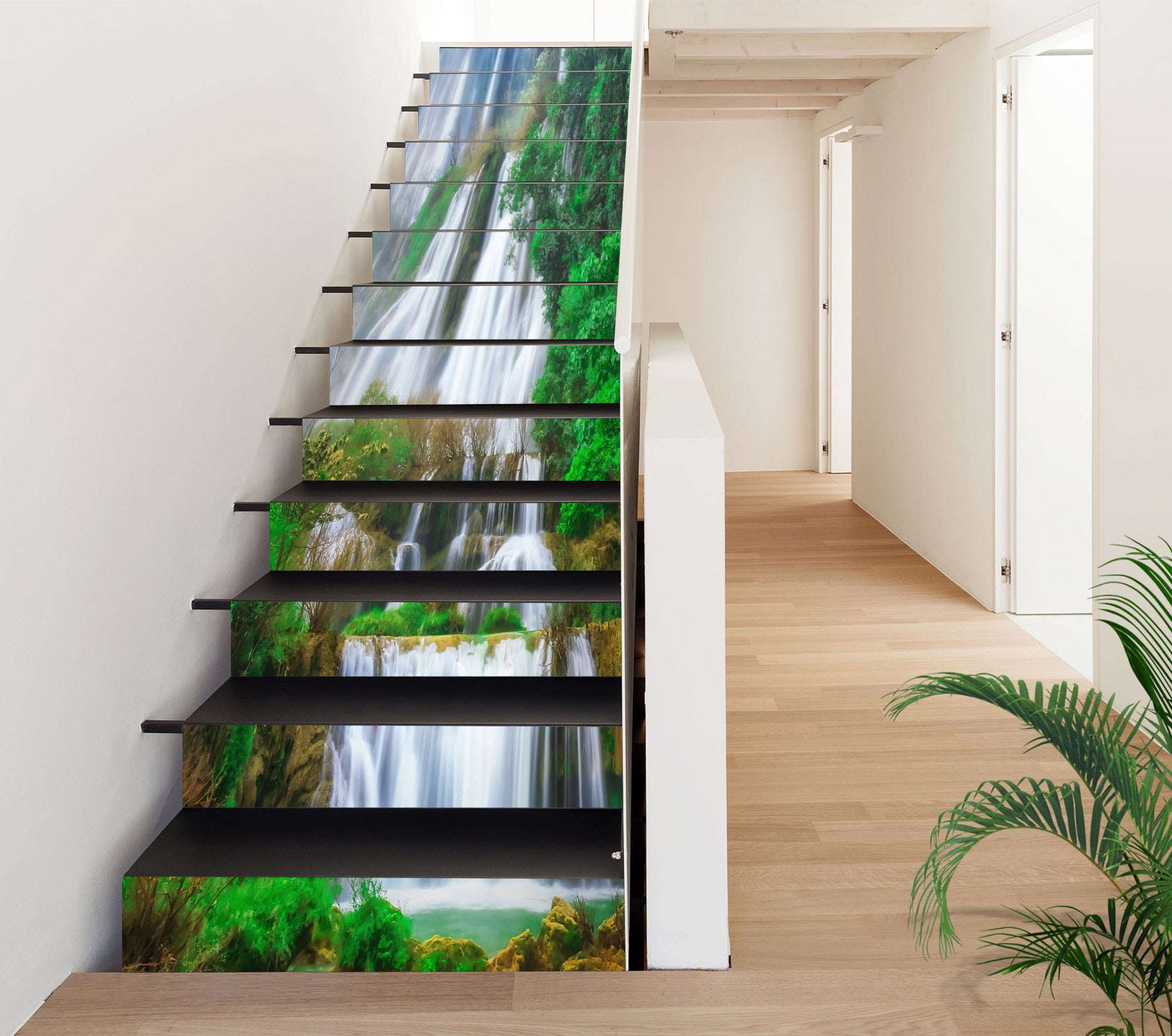 3D Torrential Waterfall 369 Stair Risers