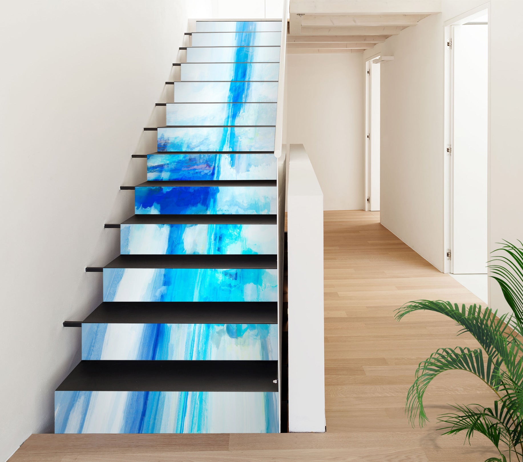 3D Blue White Pigment 9473 Michael Tienhaara Stair Risers