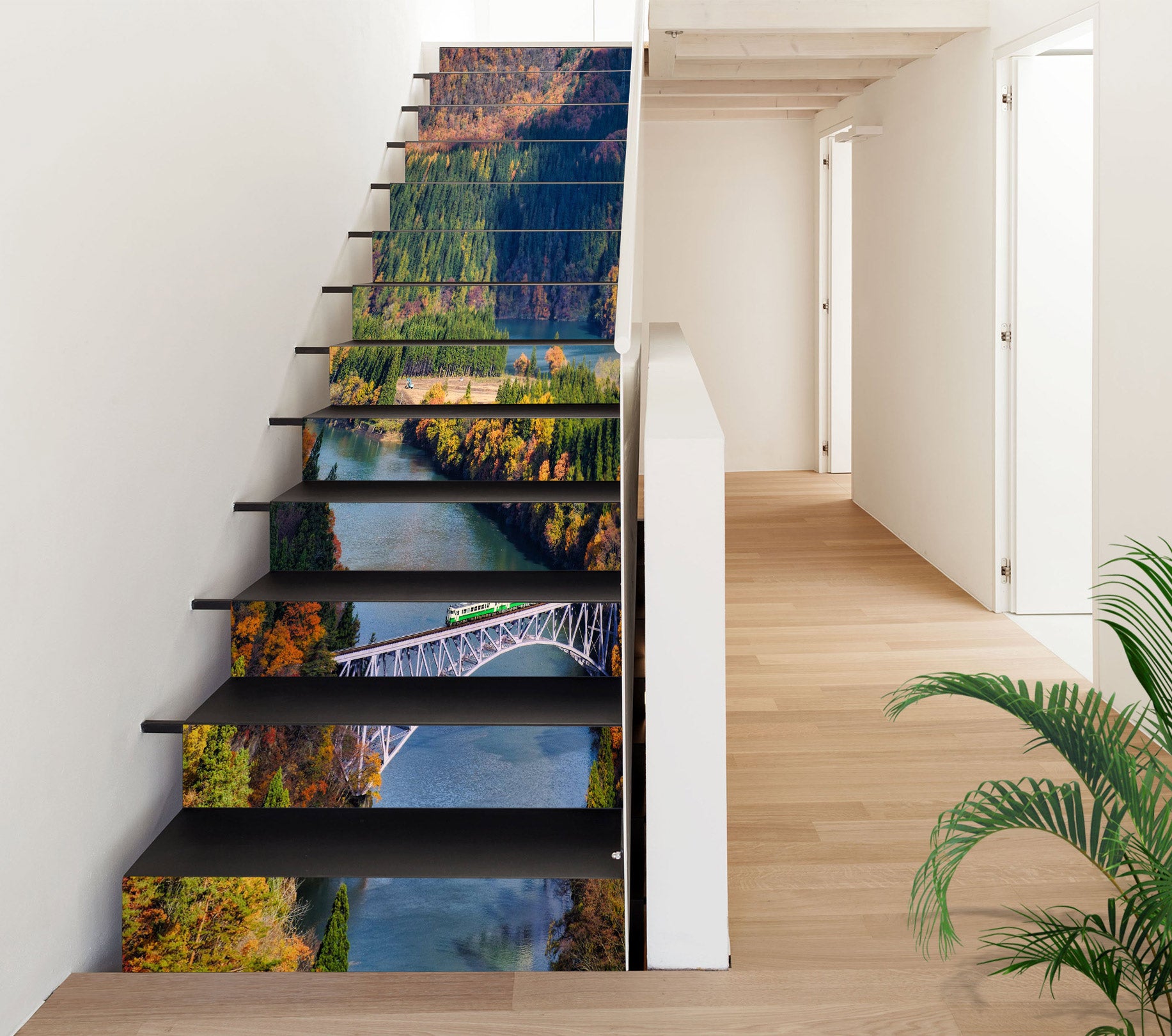 3D Vast River And Mountains 377 Stair Risers