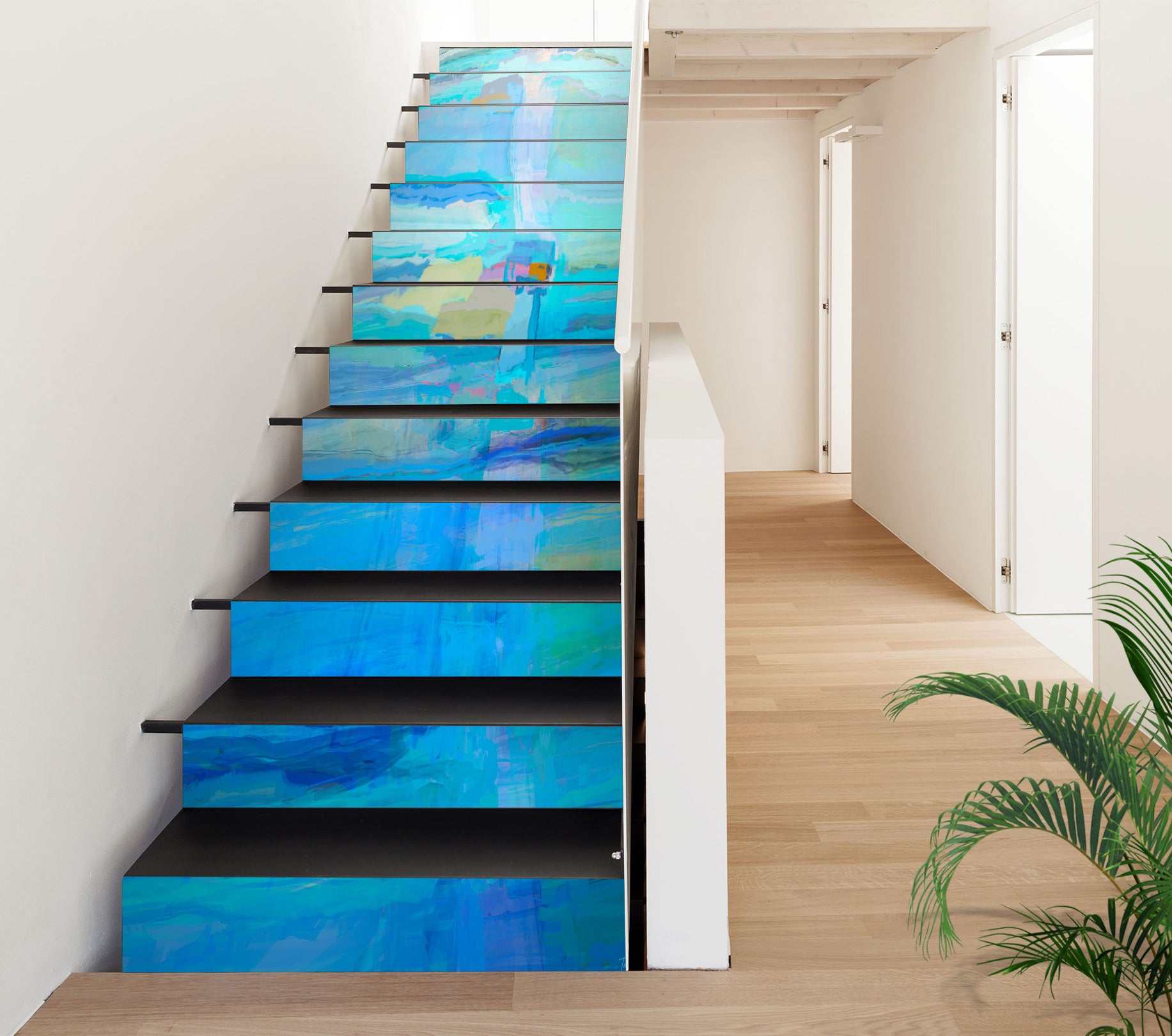 3D Blue Pattern 9456 Michael Tienhaara Stair Risers