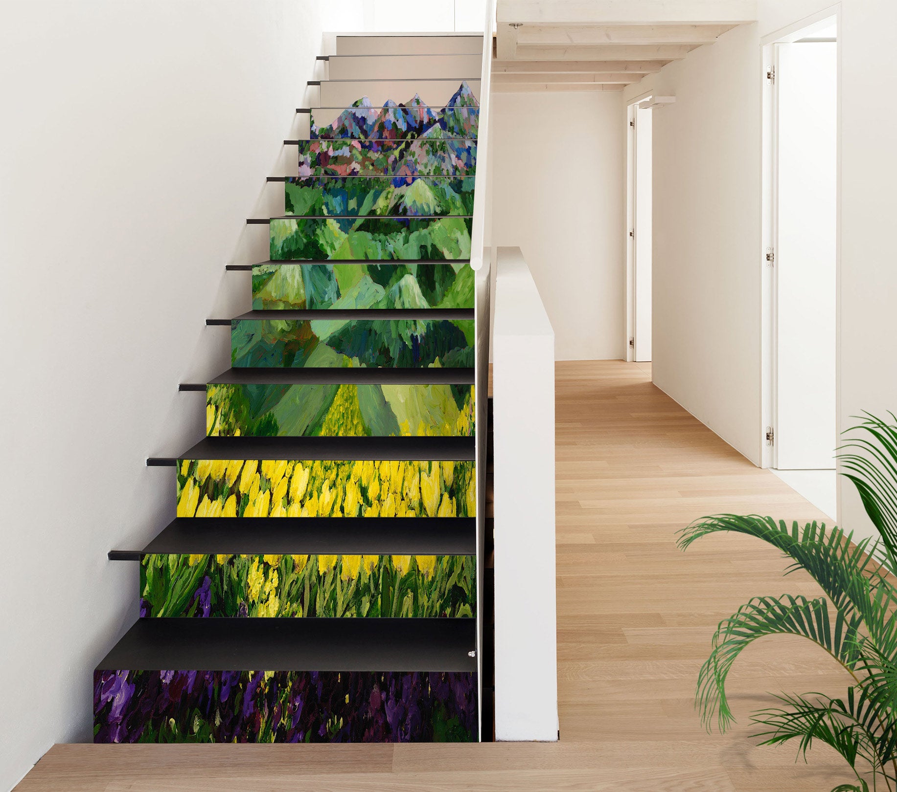 3D Yellow Tulips Bush Hillside 89179 Allan P. Friedlander Stair Risers