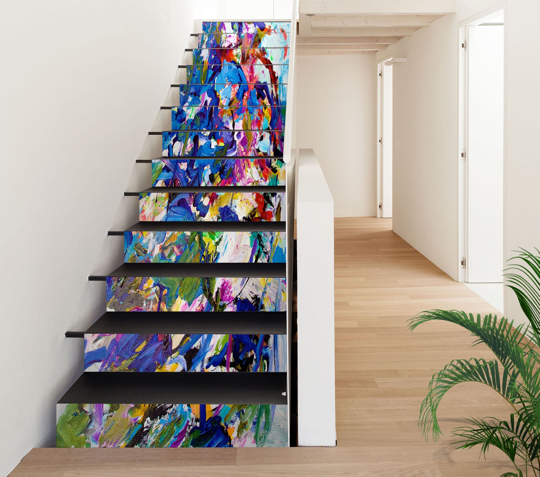 3D Colorful Paint Pattern 96135 Allan P. Friedlander Stair Risers