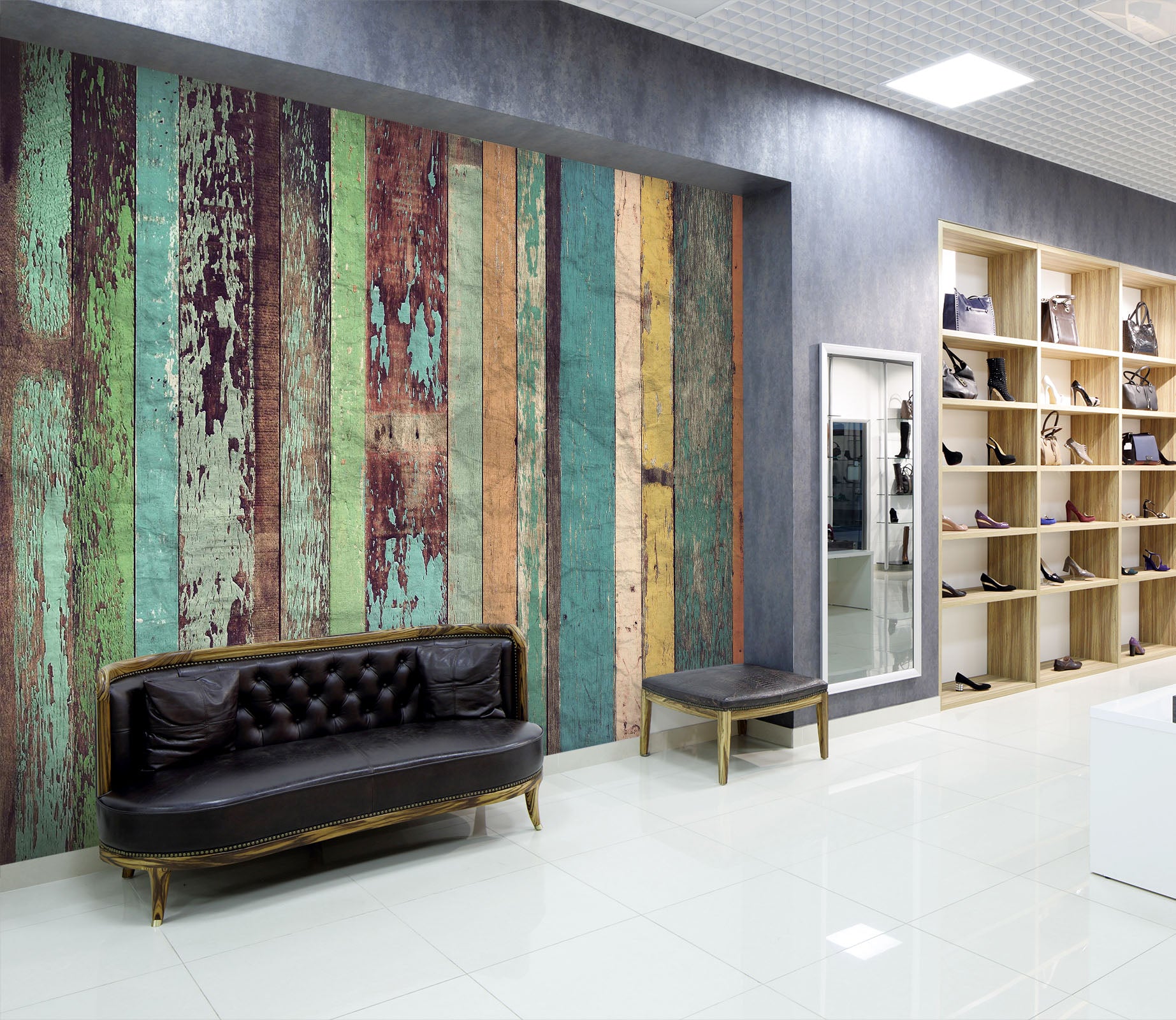 3D Green Wooden Board 116 Wall Murals