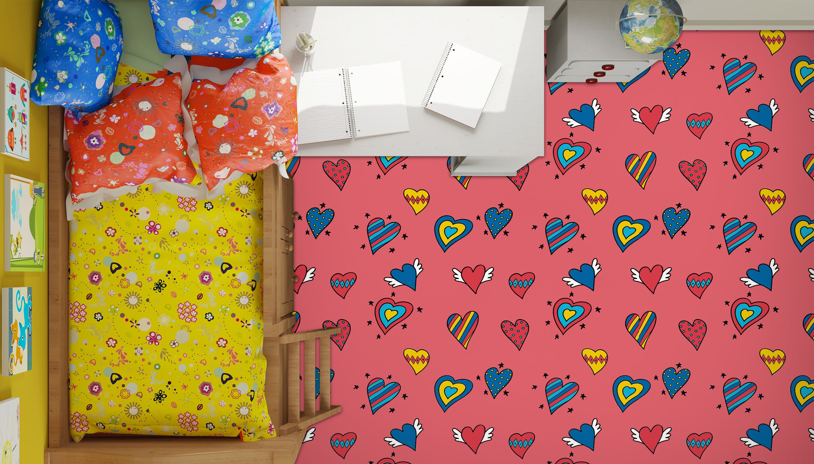 3D Cute Love Pattern 1160 Floor Mural  Wallpaper Murals Self-Adhesive Removable Print Epoxy