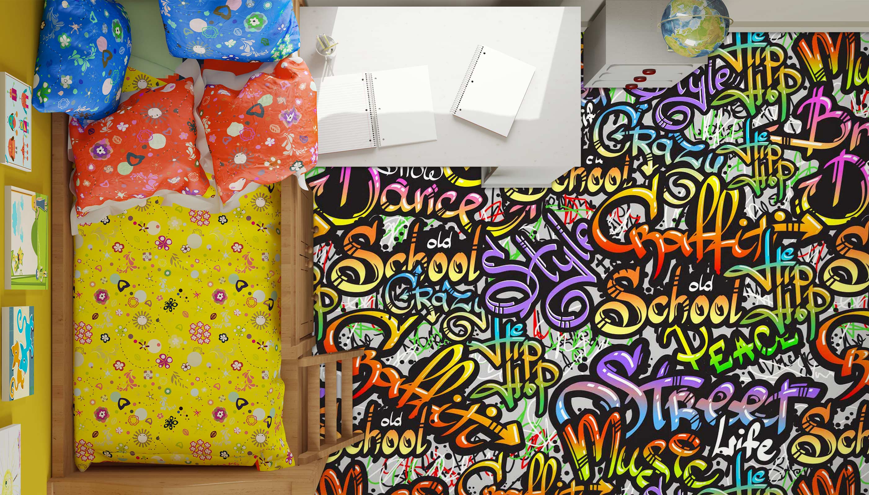 3D Colorful Art Letters 1148 Floor Mural  Wallpaper Murals Self-Adhesive Removable Print Epoxy