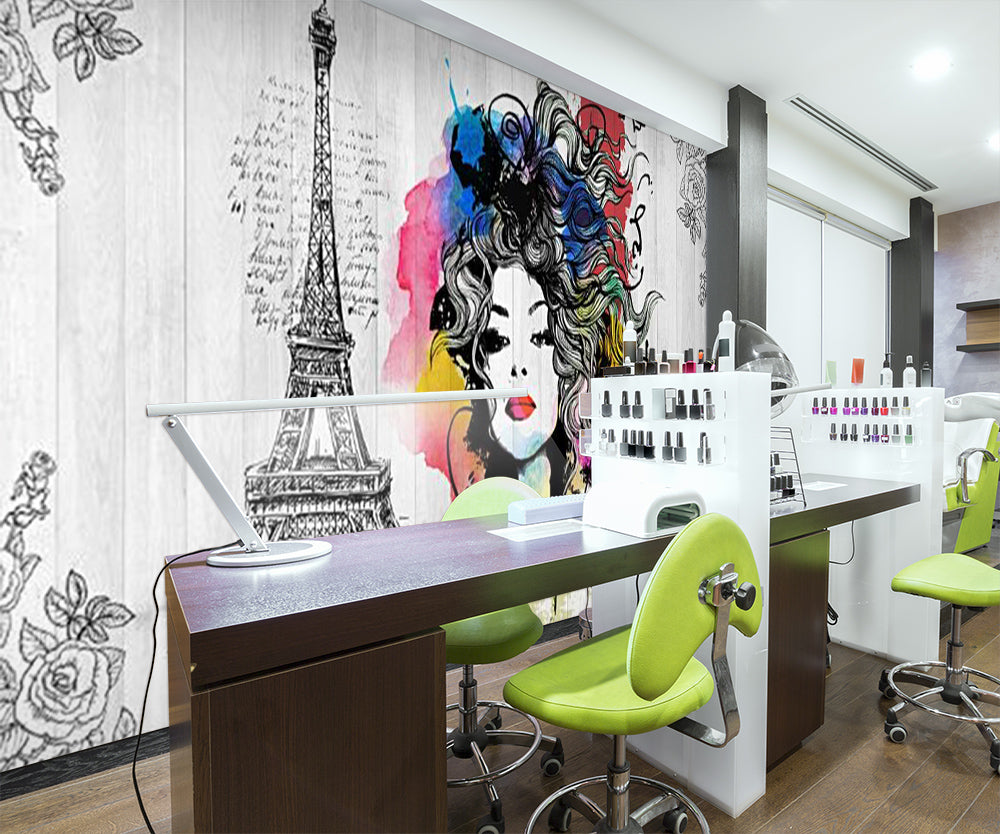 3D Tower Girl 1545 Wall Murals