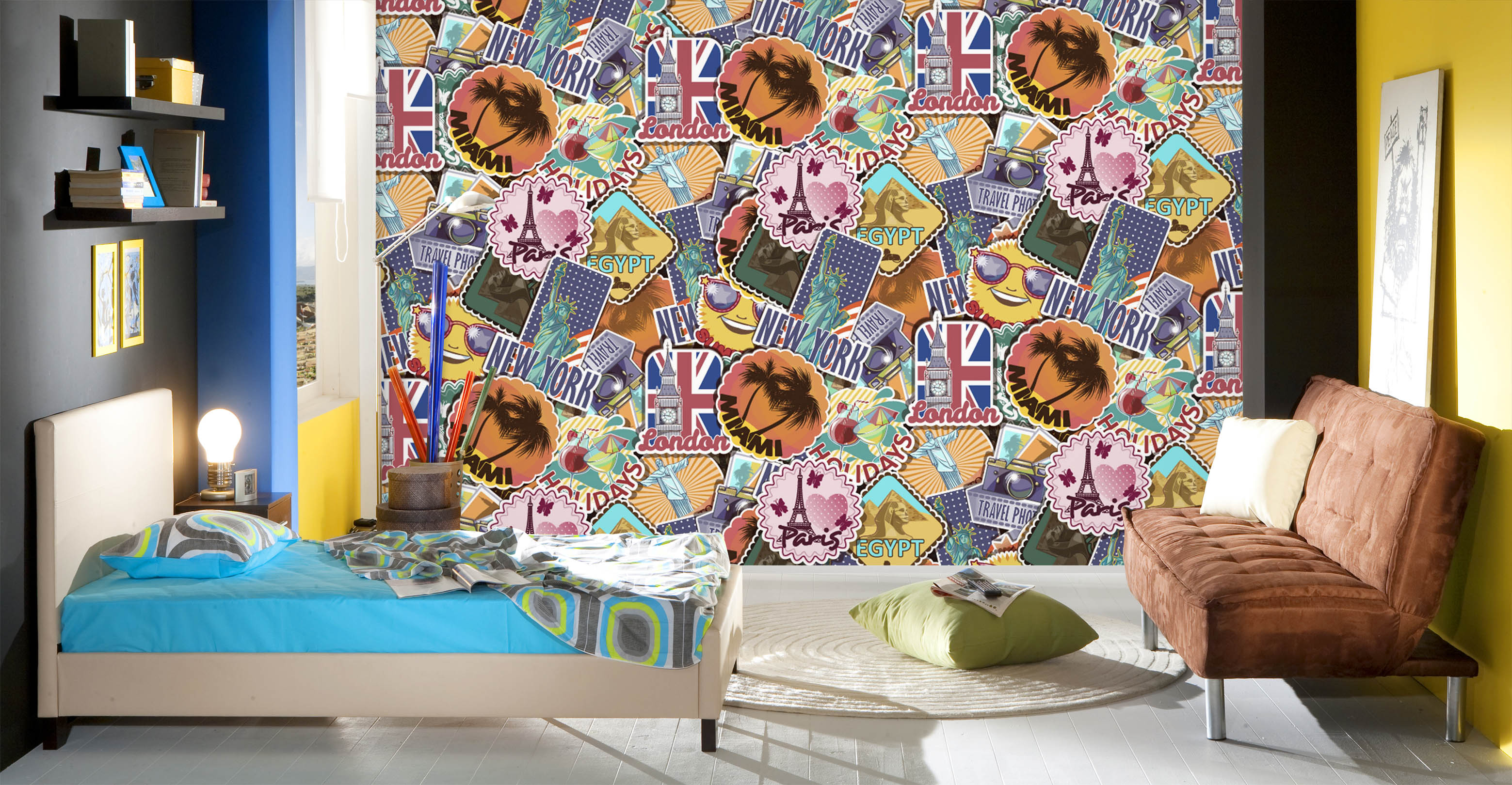 3D Coconut Tree Iron Tower Liberty 57063 Wall Murals