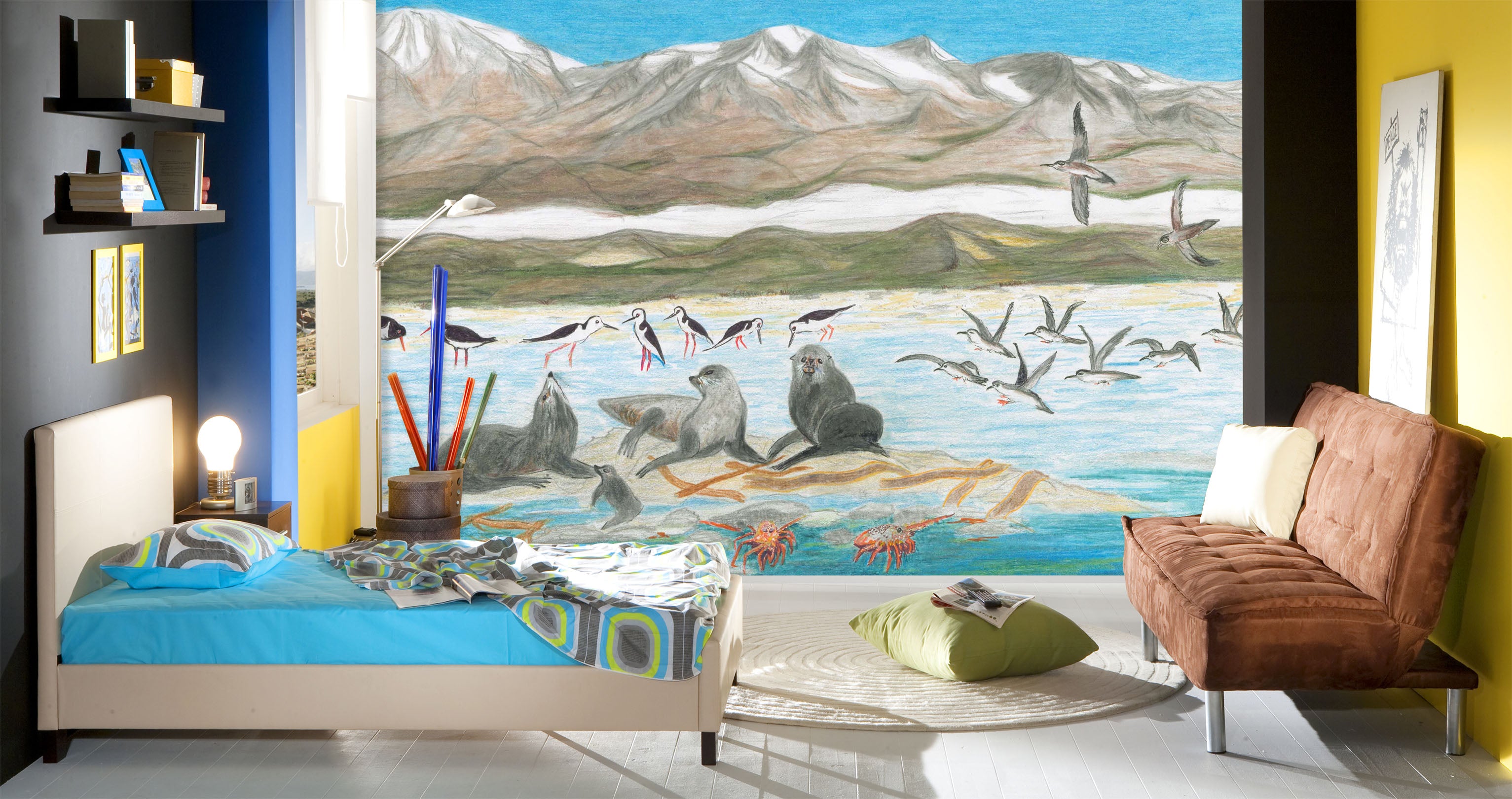 3D Sea lion Playing 1406 Michael Sewell Wall Mural Wall Murals
