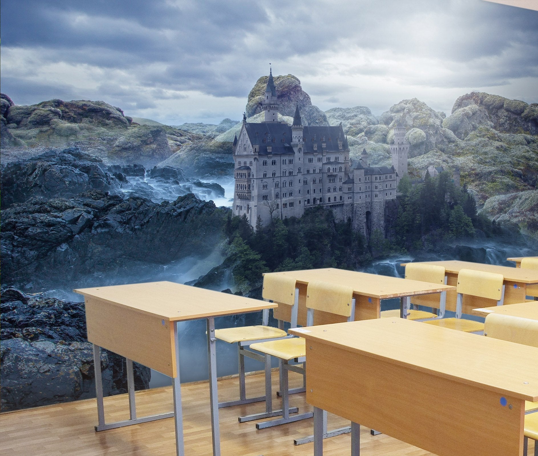 3D castle between the rocks 20 Wall Murals Wallpaper AJ Wallpaper 2 