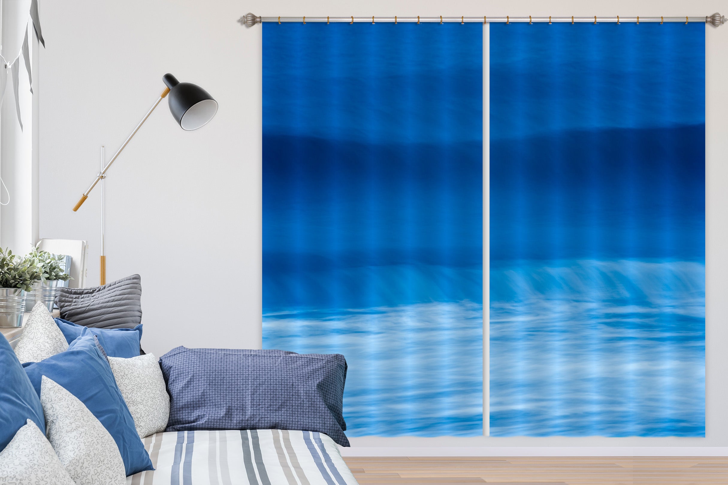 3D Blue Waves 147 Marco Carmassi Curtain Curtains Drapes
