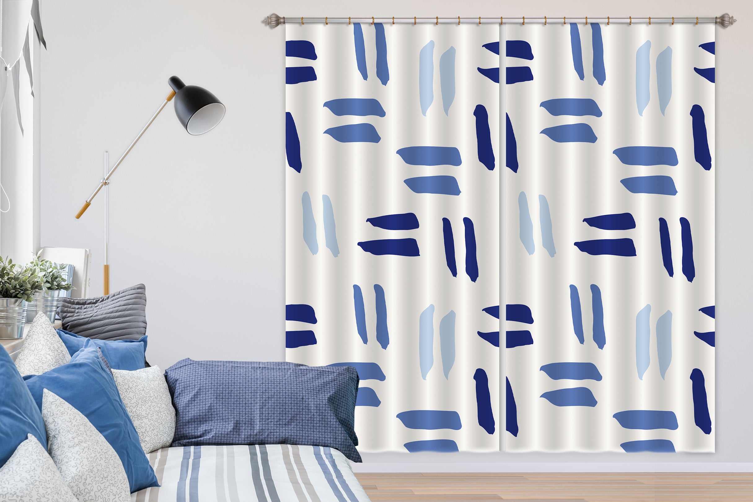 3D Blue Equal Sign 111119 Kashmira Jayaprakash Curtain Curtains Drapes