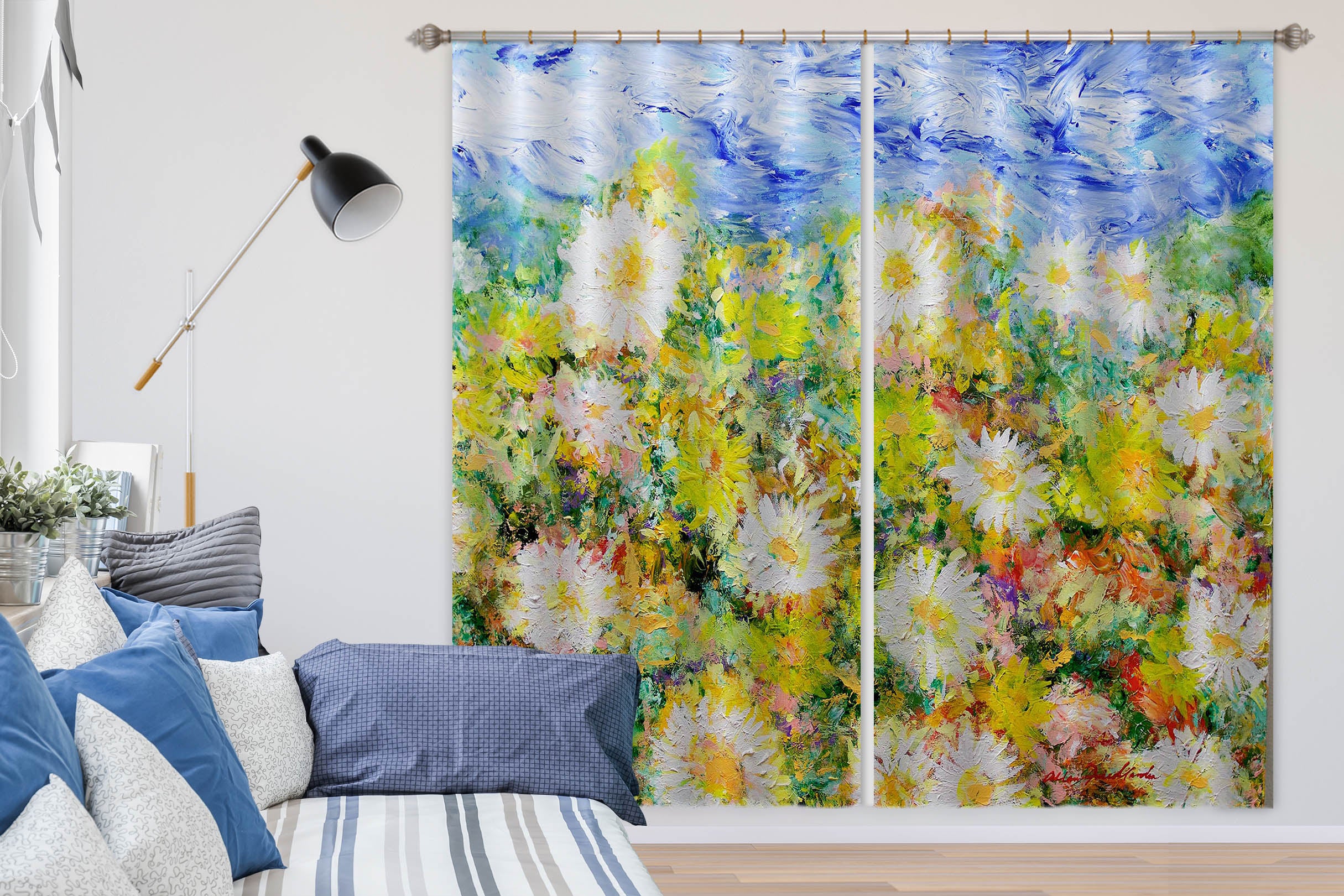3D Little Chrysanthemum 265 Allan P. Friedlander Curtain Curtains Drapes