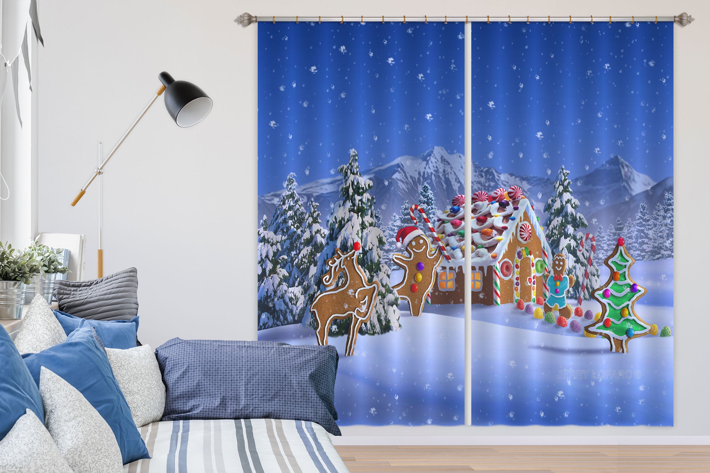 3D Gingerbread Fantasy 044 Jerry LoFaro Curtain Curtains Drapes