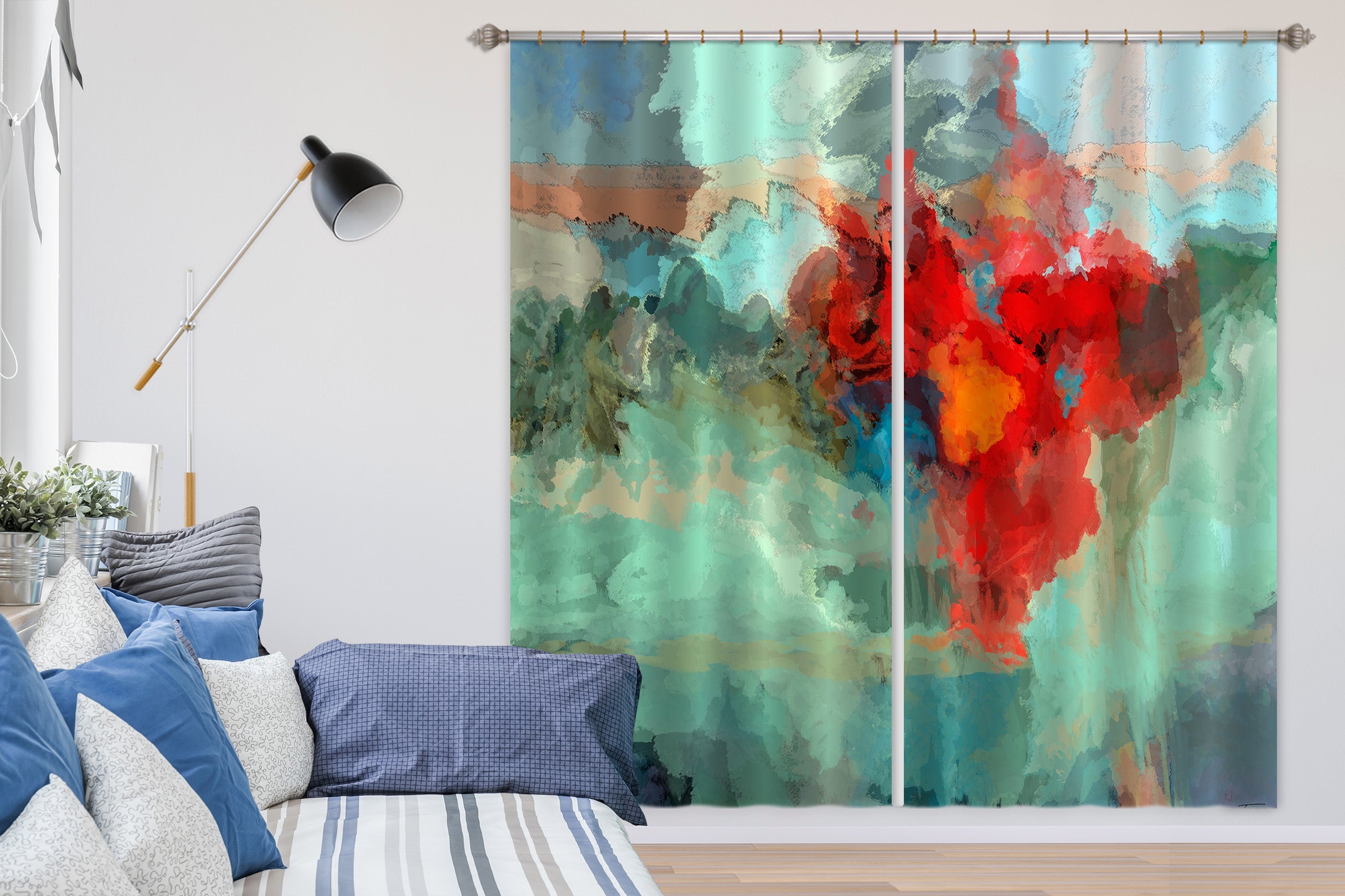 3D Red Smoke 246 Michael Tienhaara Curtain Curtains Drapes