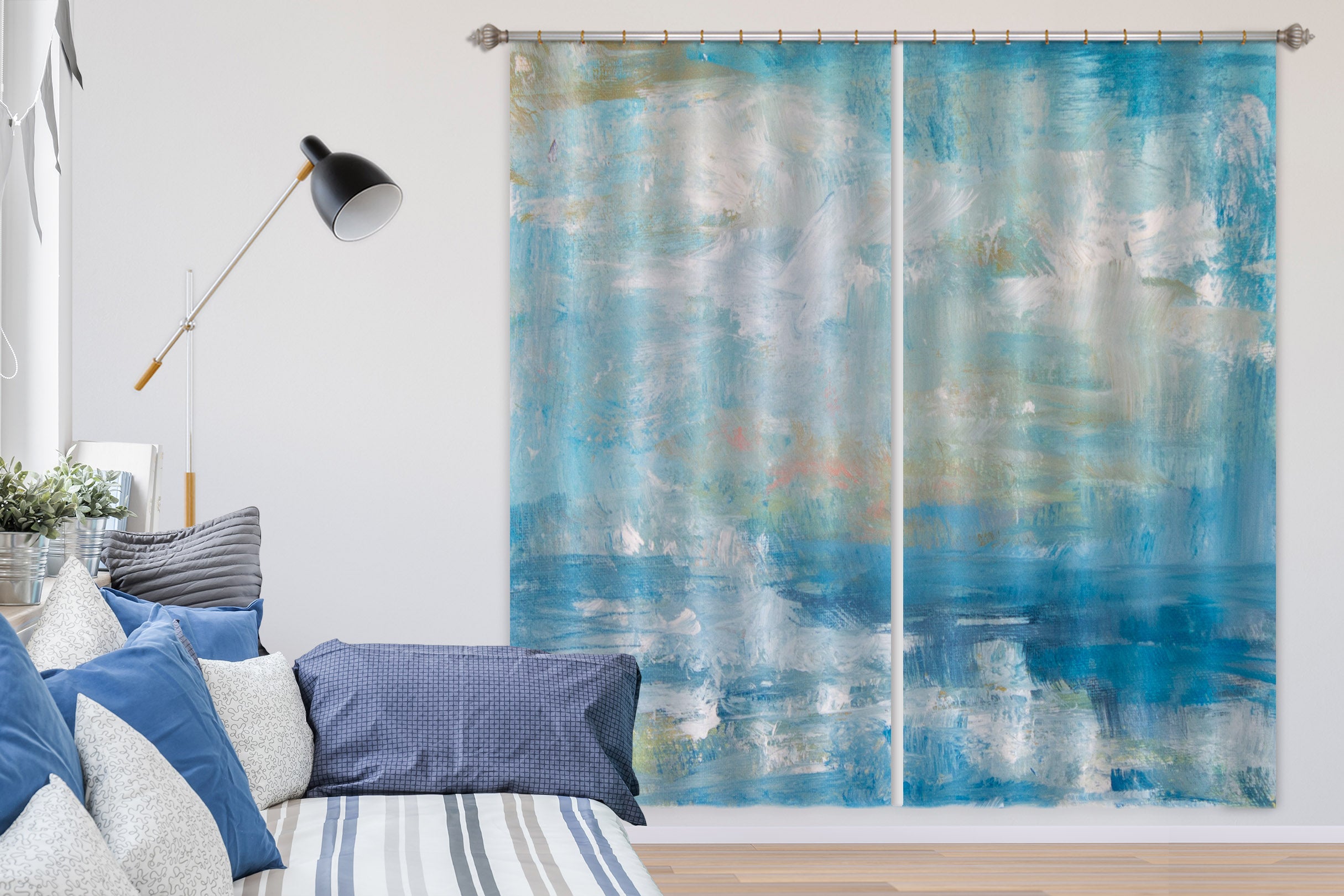 3D Blue Ocean Waves 3076 Debi Coules Curtain Curtains Drapes
