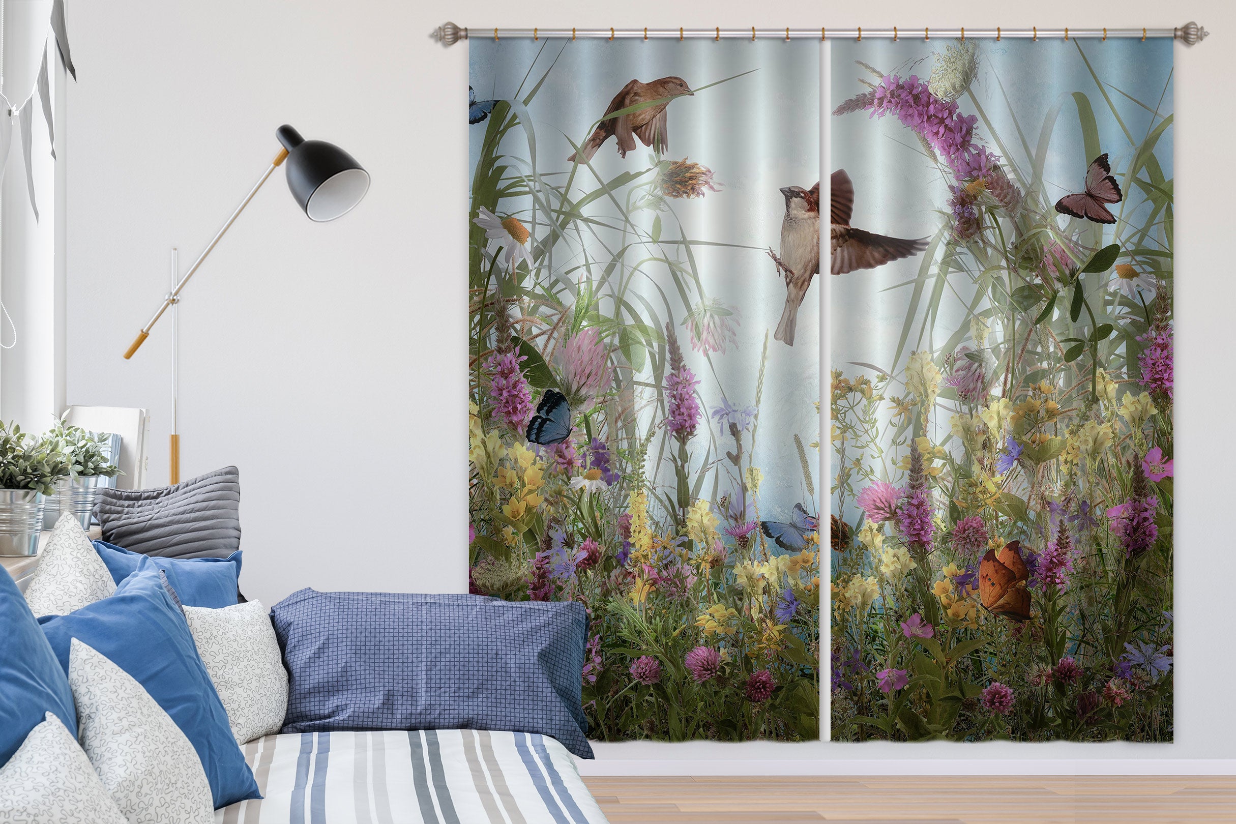 3D Garden Butterfly 5318 Beth Sheridan Curtain Curtains Drapes