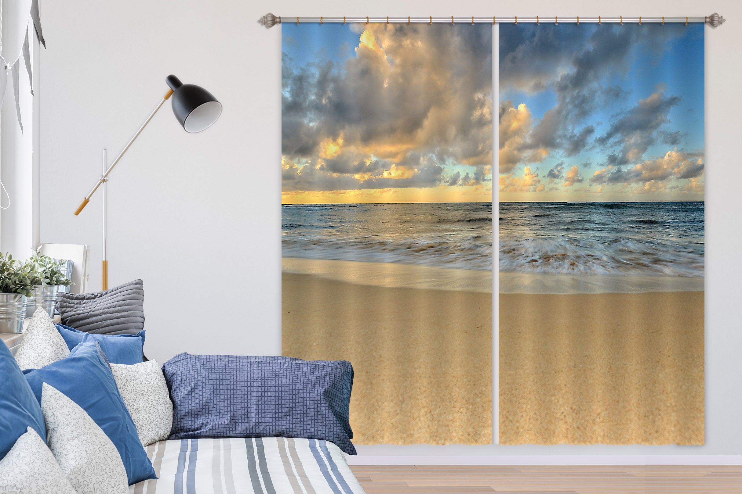 3D Beach 62158 Kathy Barefield Curtain Curtains Drapes