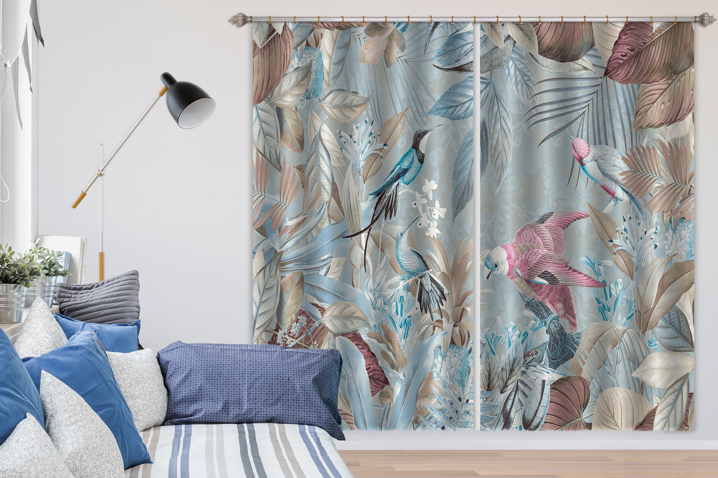 3D Parrot Bird 025 Andrea haase Curtain Curtains Drapes