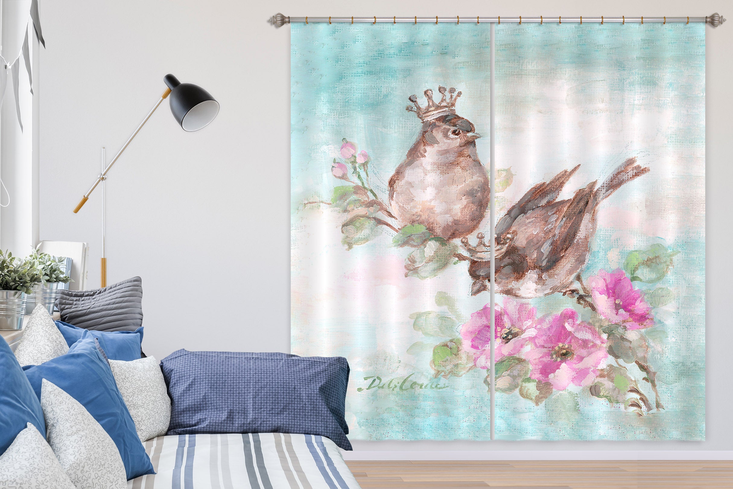 3D Crowned Bird 1006 Debi Coules Curtain Curtains Drapes