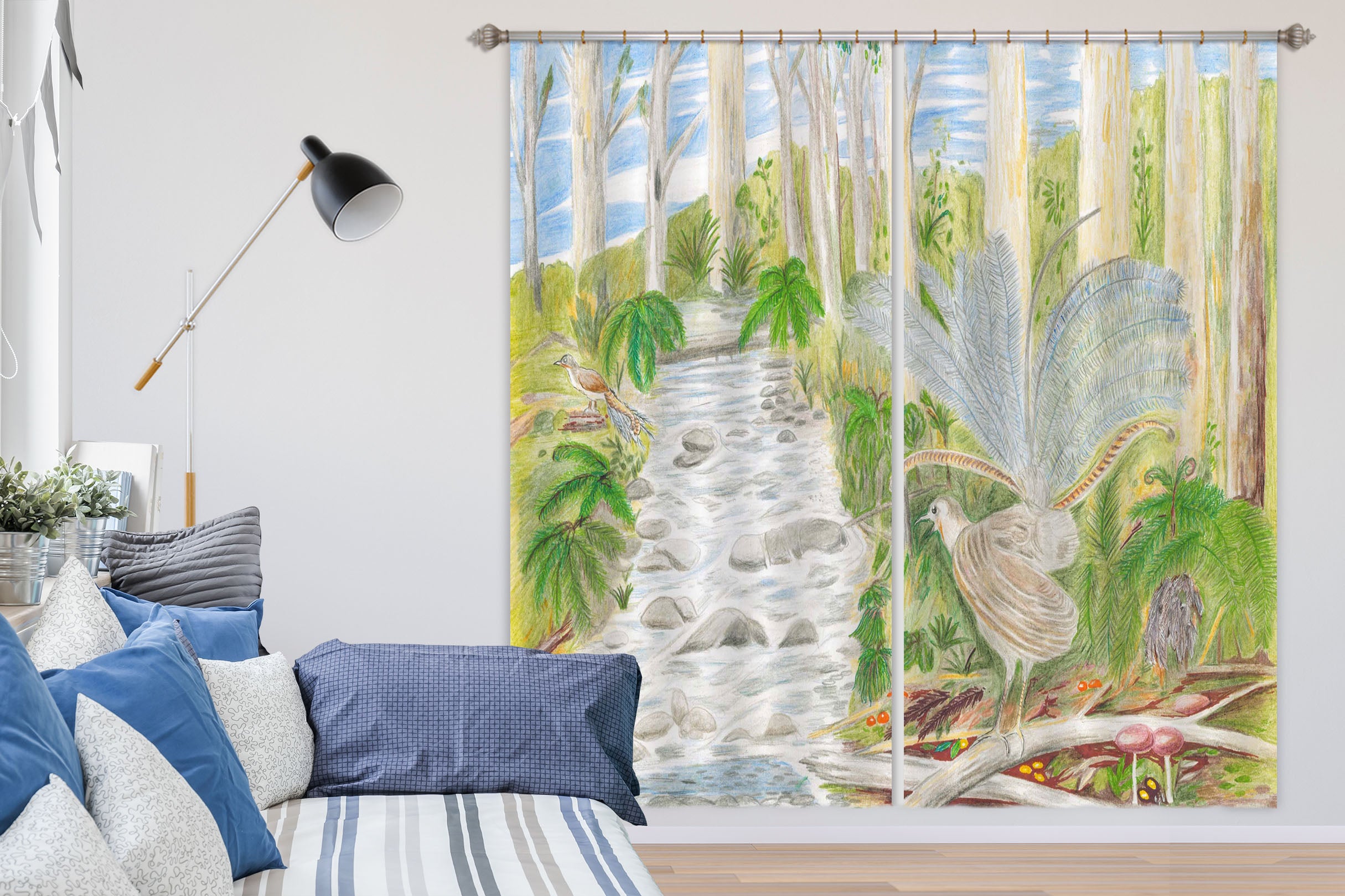 3D Forest Path 051 Michael Sewell Curtain Curtains Drapes