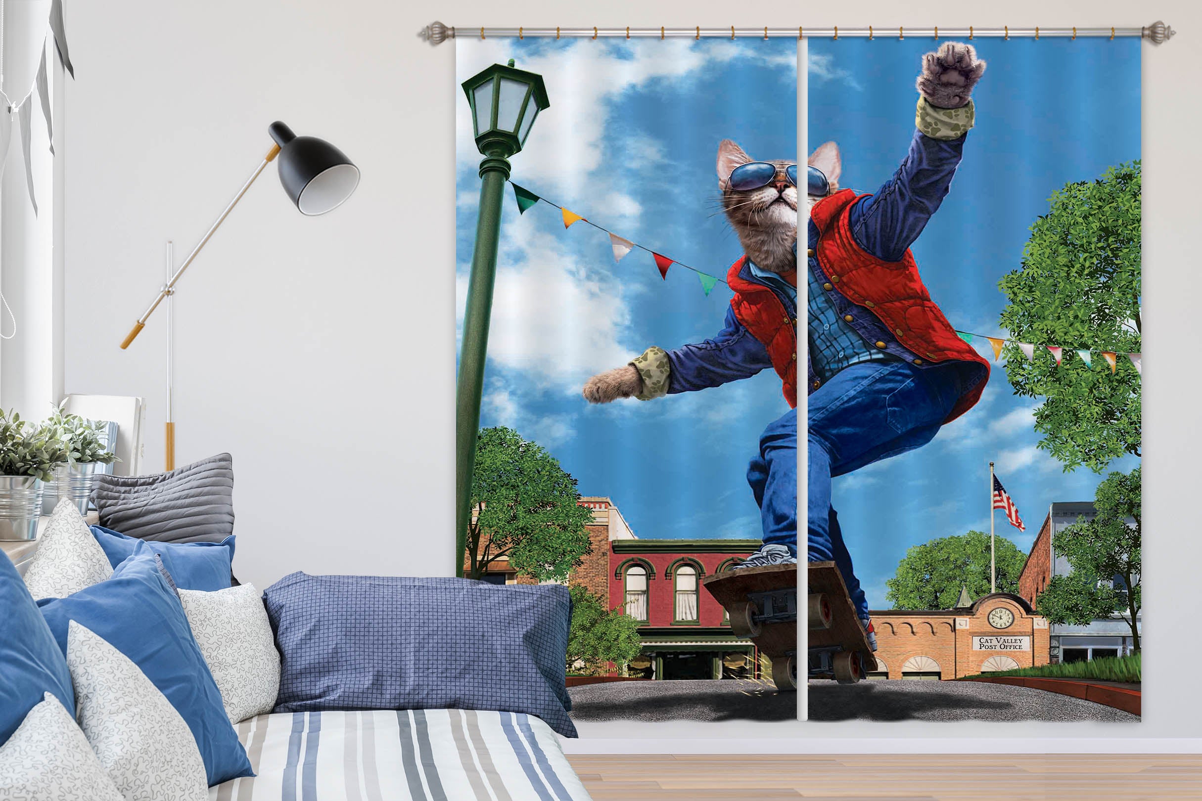 3D Skateboard Boy 018 Vincent Hie Curtain Curtains Drapes