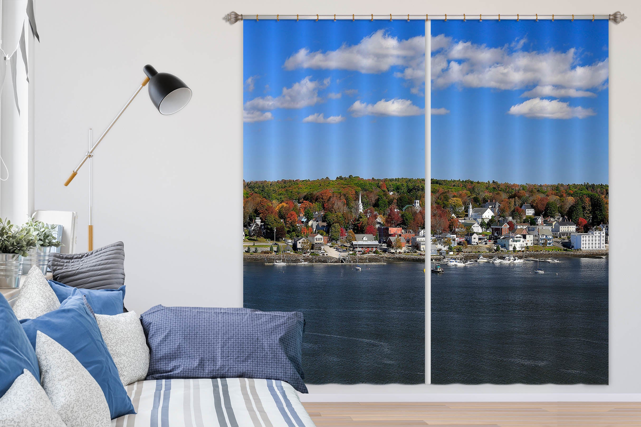 3D Seaside House 62137 Kathy Barefield Curtain Curtains Drapes