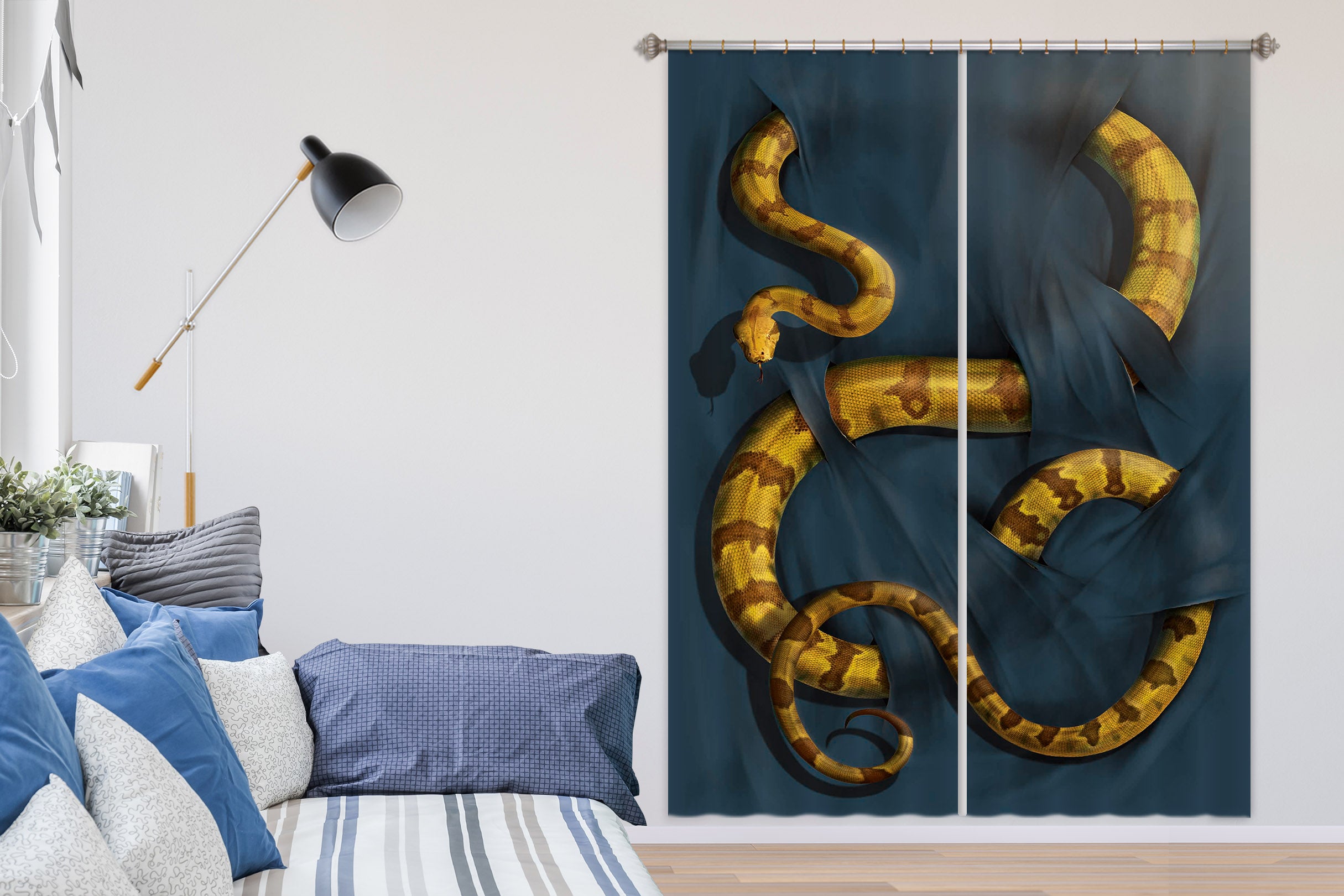 3D Boa Constrictor 014 Vincent Hie Curtain Curtains Drapes